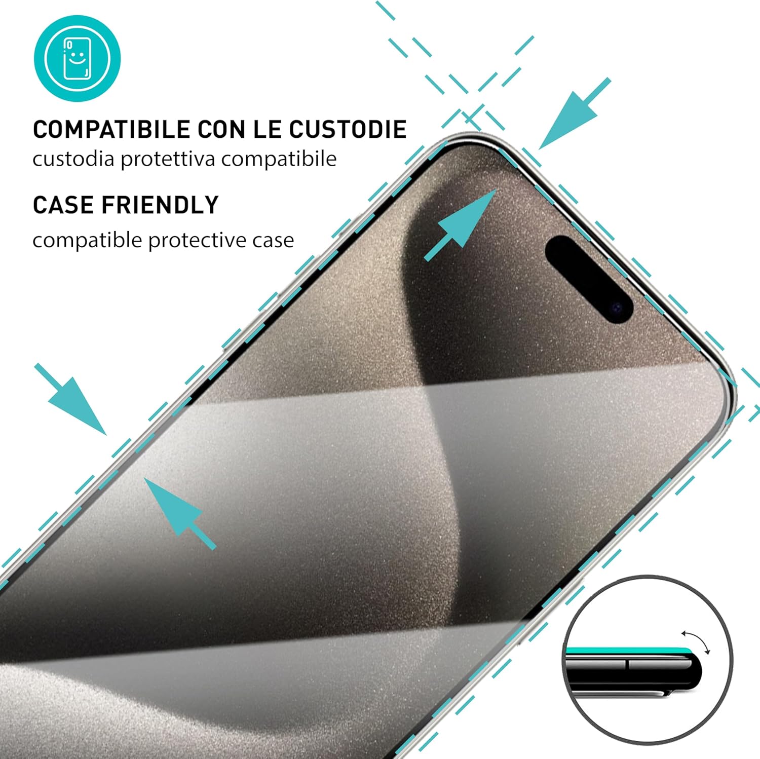 Thumbnail 1 de smartect Vetro Temperato iPhone 15 Pro Max (Schermo + Fotocamera) 3+3 pezzi Clear, durezza 9H