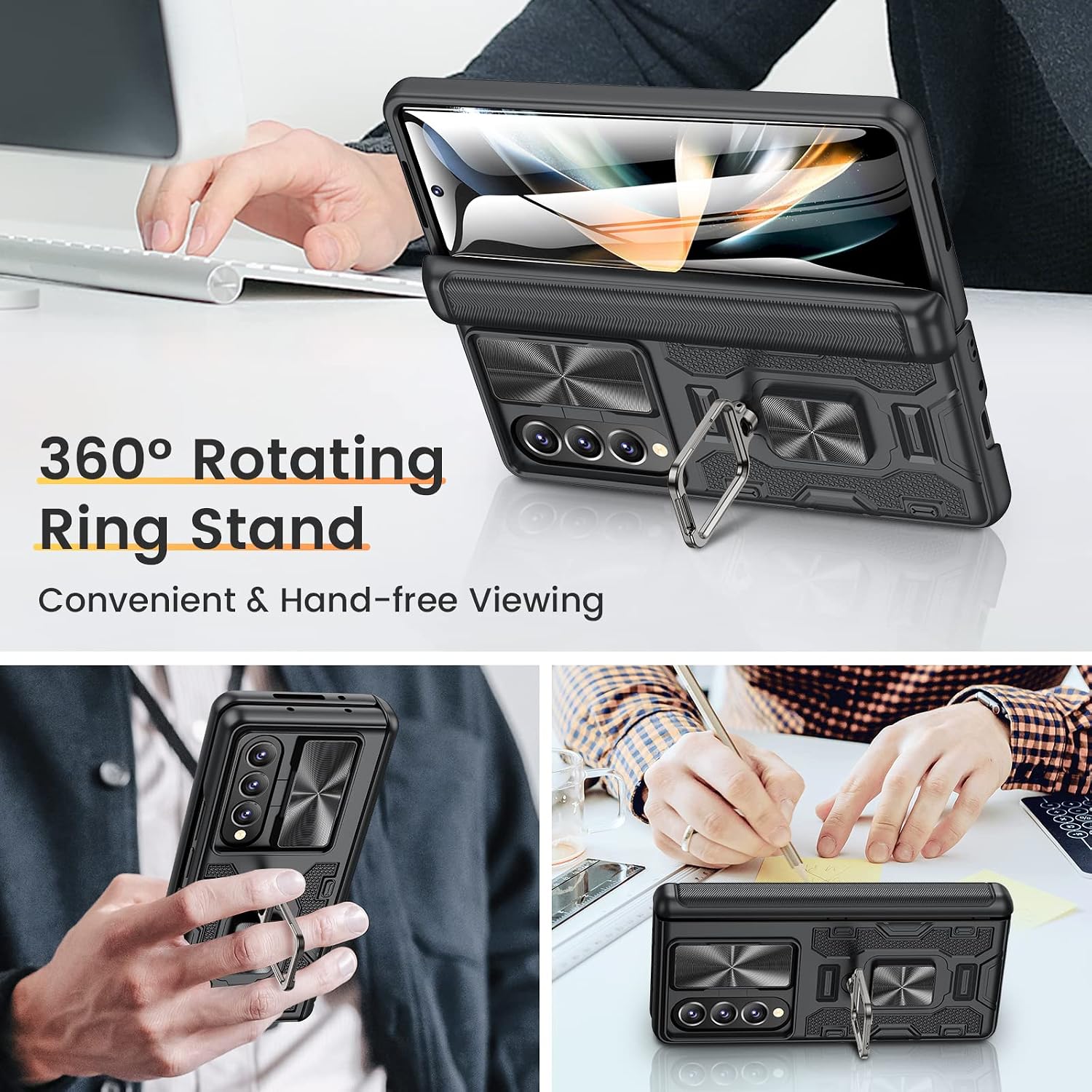 Thumbnail 6 de VEGO Galaxy Z Fold 4 Case with Hinge Protection, Camera Cover & Stand