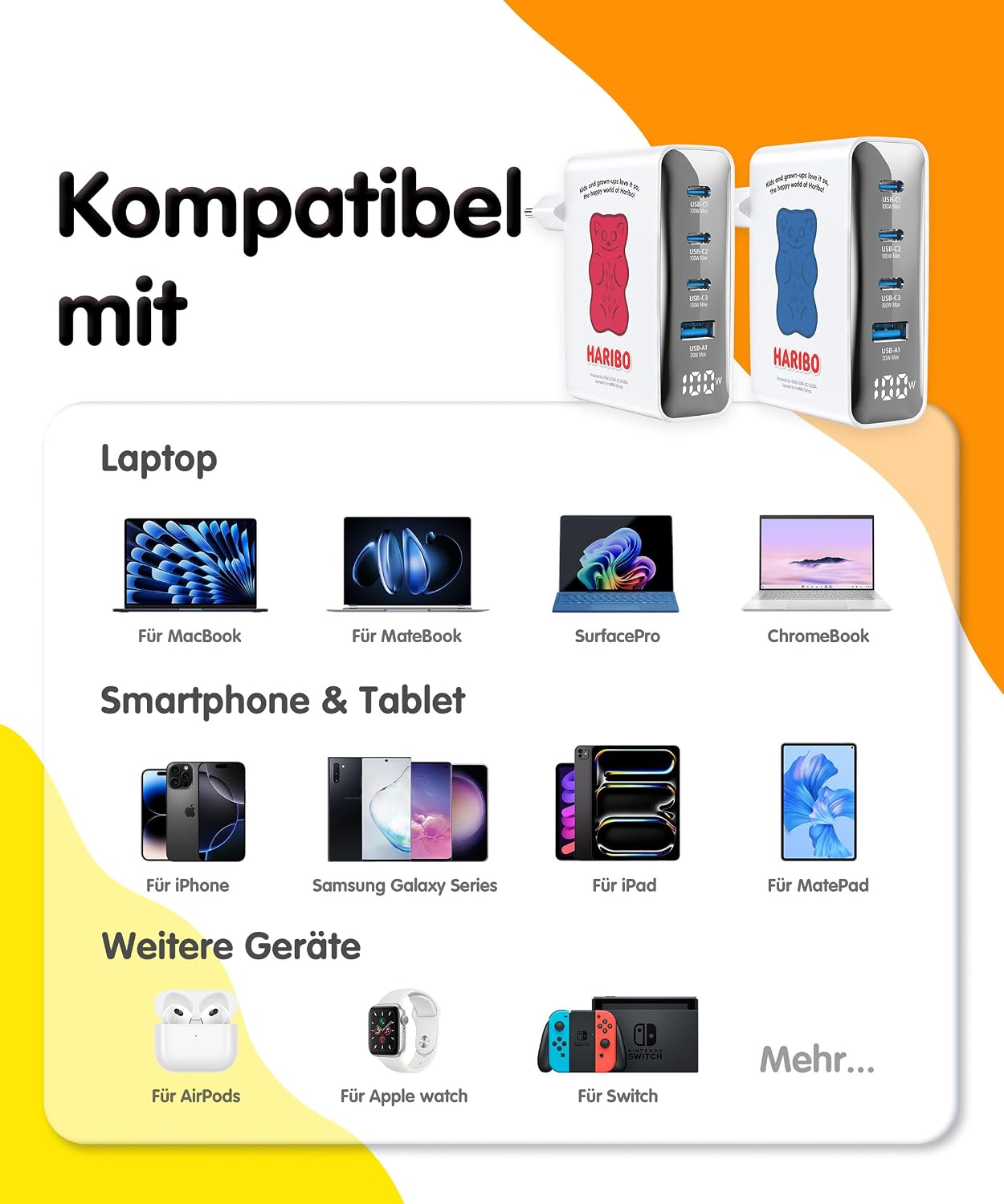 Thumbnail 6 de DCHK HARIBO 100W 4-Port USB-C Ladegerät