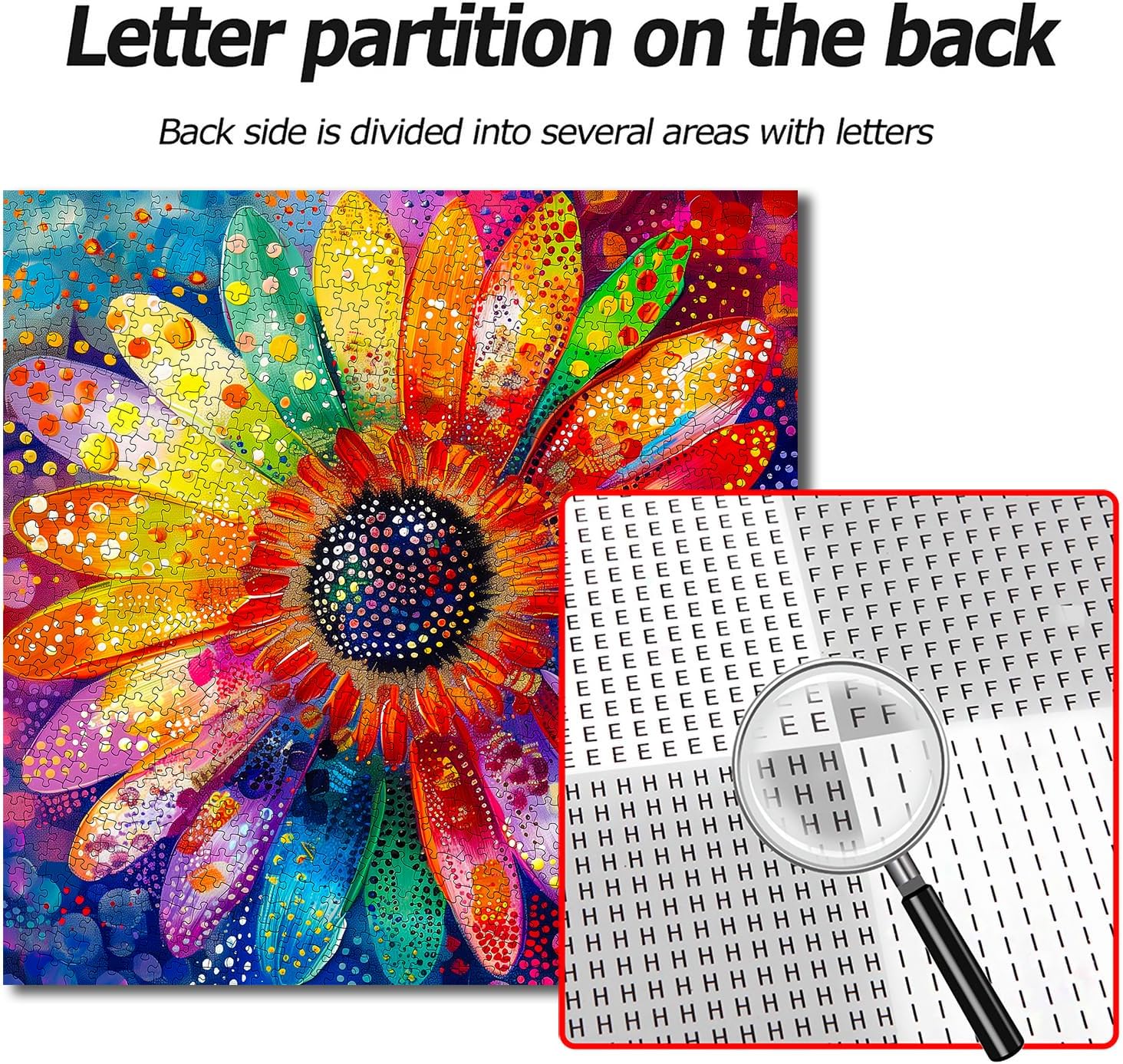 Thumbnail 6 de Bgraamiens Rainbow Pointillisme Gerbera Flower 1000-Piece Jigsaw Puzzle