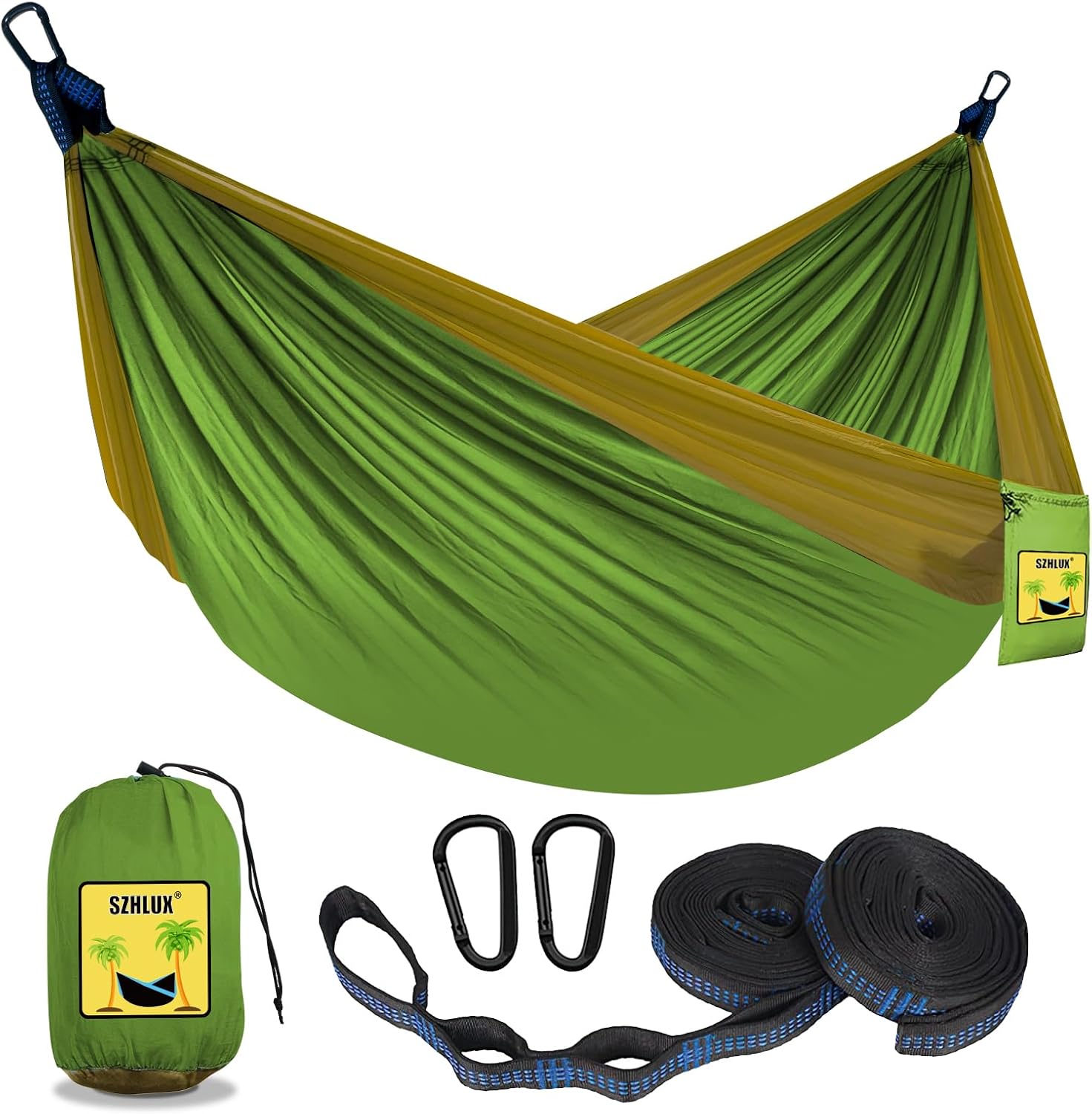 Thumbnail 6 de SZHLUX Camping Hammock Double & Single Portable Hammocks with 2 Tree Straps and Attached Carry Bag