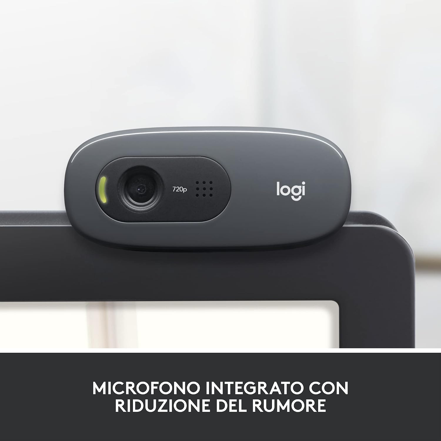 Detalle de Logitech C270 Webcam HD: nitidezza 720p e versatilità per videochiamate quotidiane