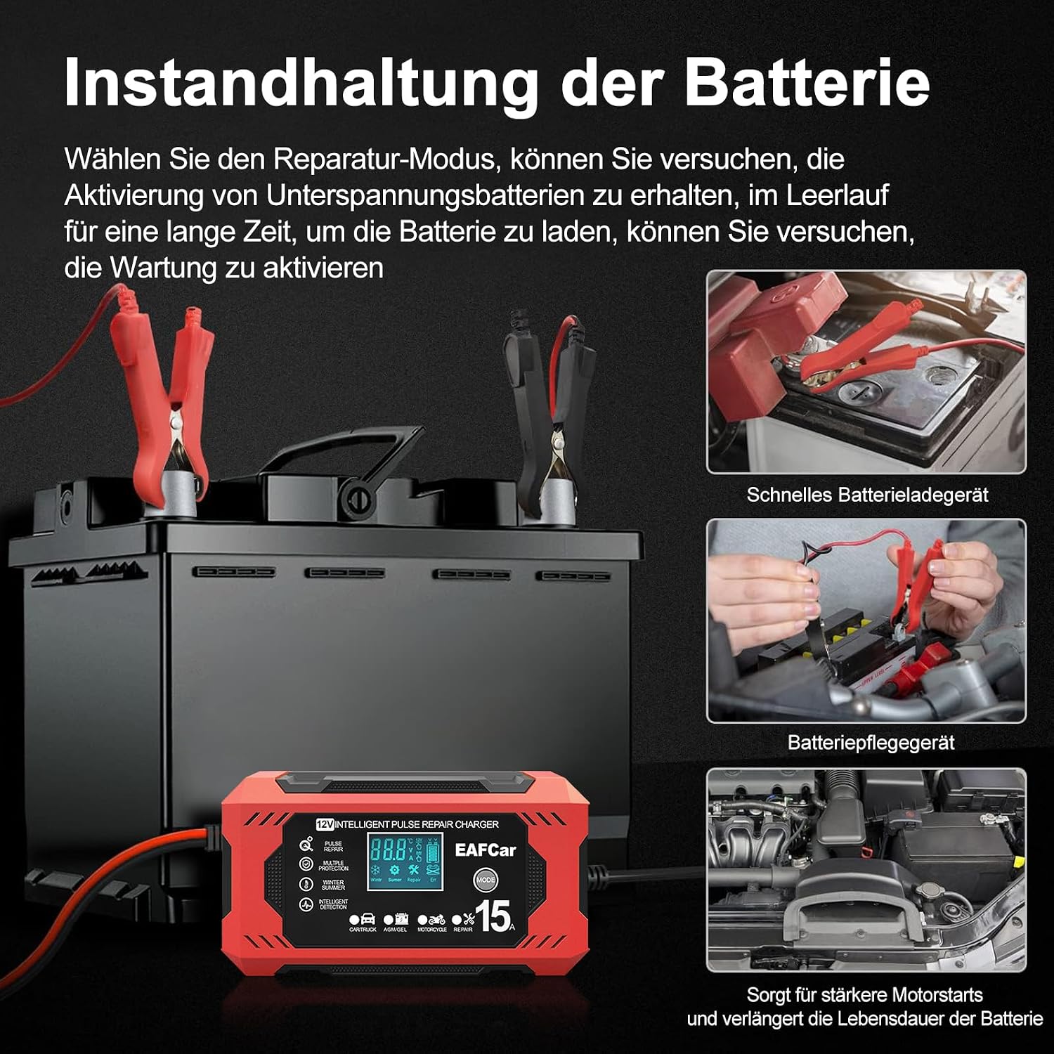 Detalle de EAFCar 15A 12V Smart KFZ-Ladegerät