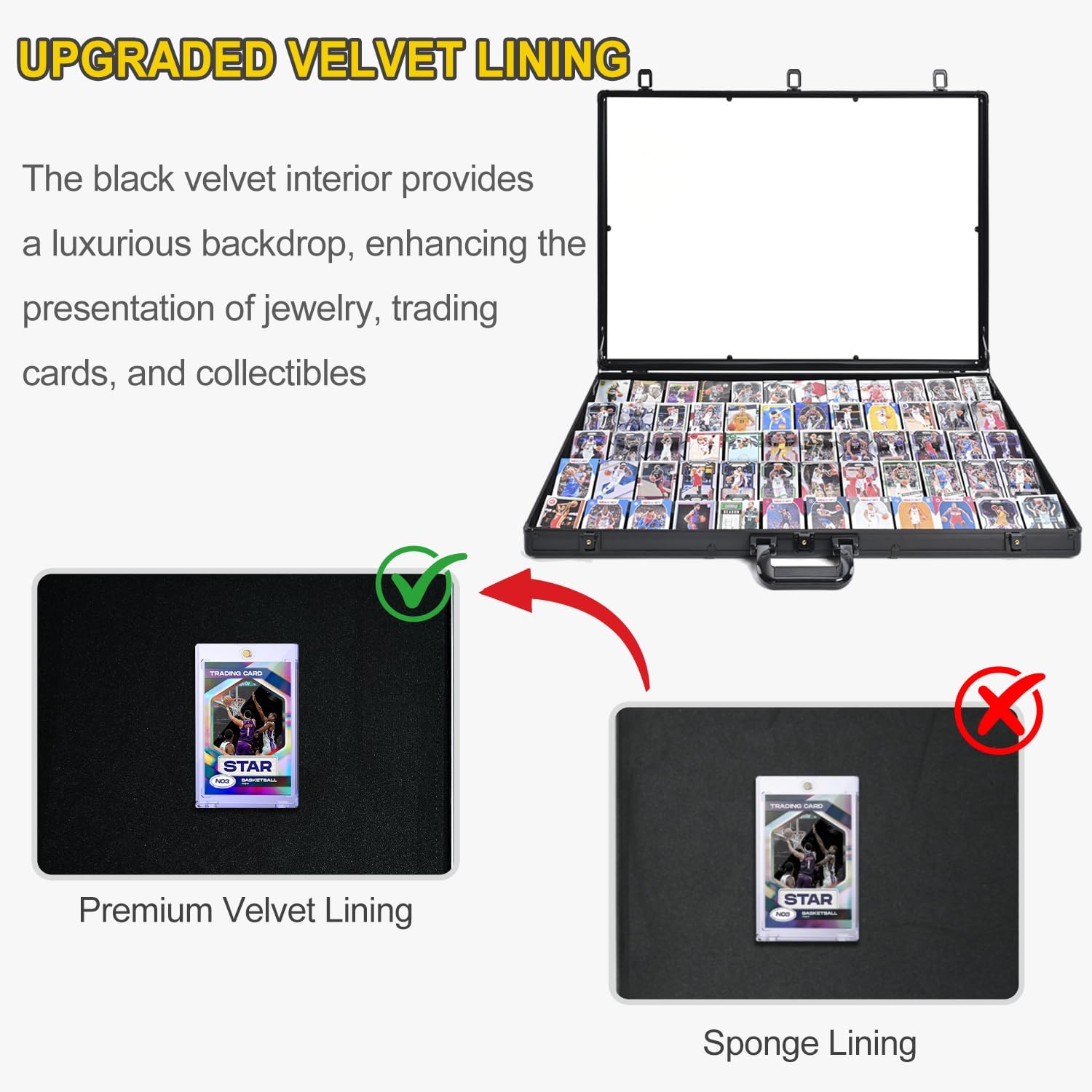 Thumbnail 2 de Trade Show Display Case – 34"x22" Large Aluminum Locking Tabletop Showcase for Trading Cards, Jewelry, and Collectibles (Black)