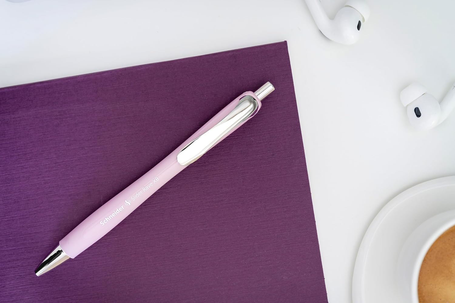 Detalle de Schneider Slider Rave XB Kugelschreiber – Rosé, 5 Stück, Blauer Tintenfluss