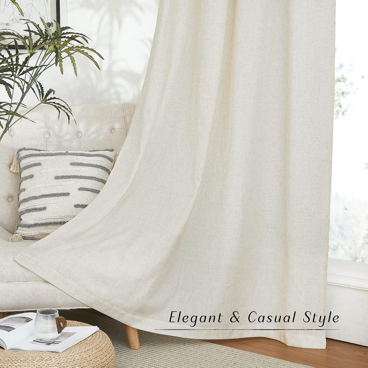 Thumbnail 4 de NICETOWN Natural Linen Curtains 84in