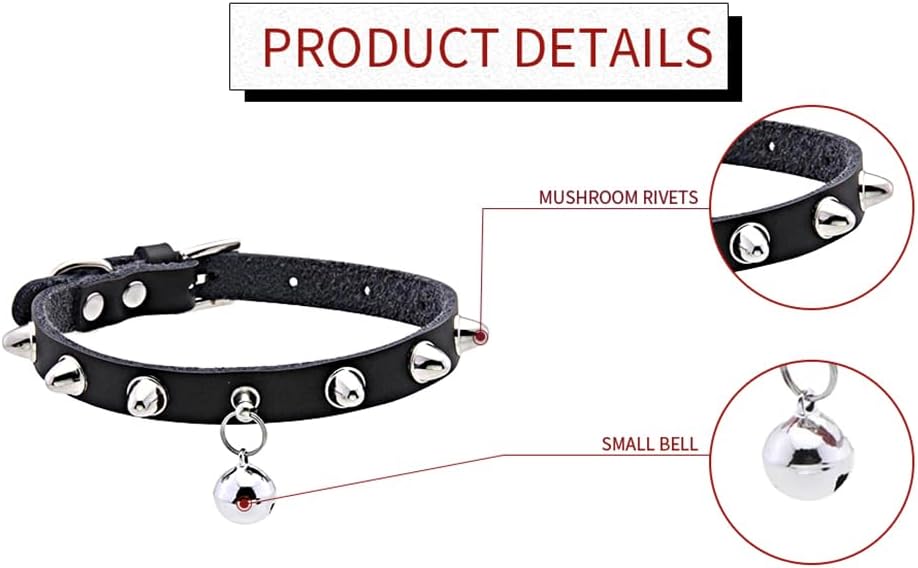 Detalle 2 de Small Dog Collar with Bell, Faux Leather