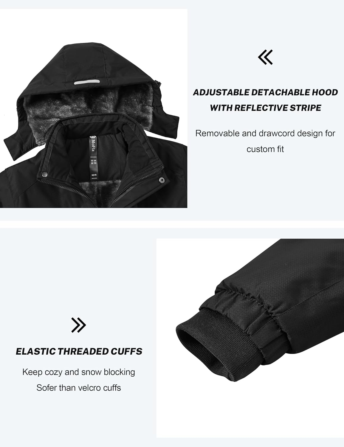 Detalle 1 de MoFiz Boys’ Snowboarding Jacket, Waterproof Hooded Fleece Ski Coat, Ages 6–16