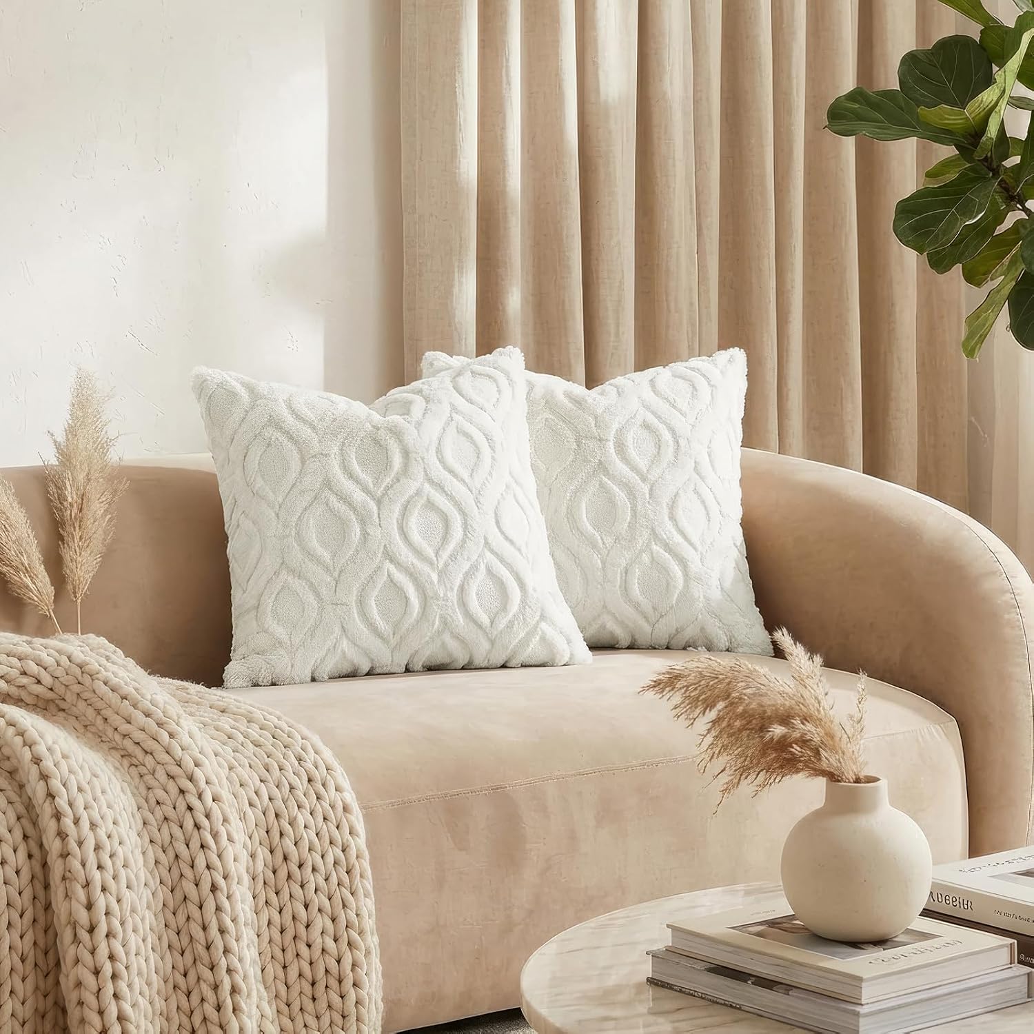 Thumbnail 2 de decorUhome Faux Fur Pillow Covers 18x18