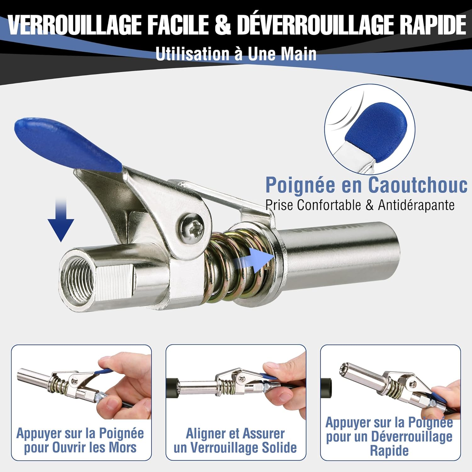 Thumbnail 5 de WORKPRO Coupleur pistolet à graisse 10000 PSI