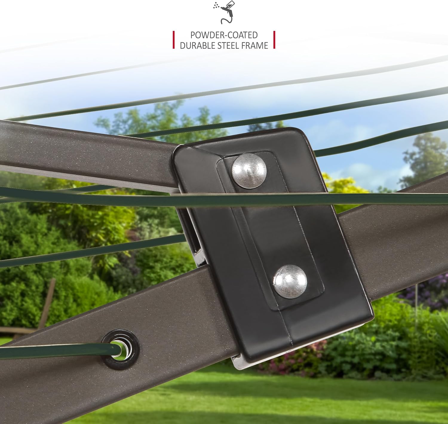 Thumbnail 2 de NETTA 4-Arm Rotary Washing Line 45m with Cover & Ground Spike (Green)