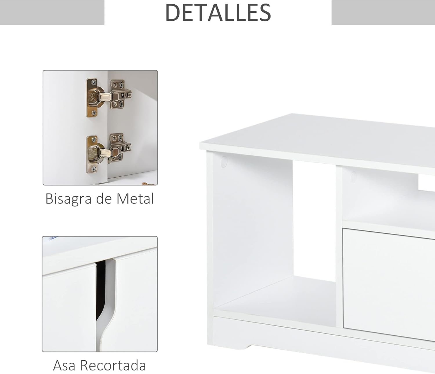 Thumbnail 3 de HOMCOM Mueble TV 42" Blanco 120x30x41 cm