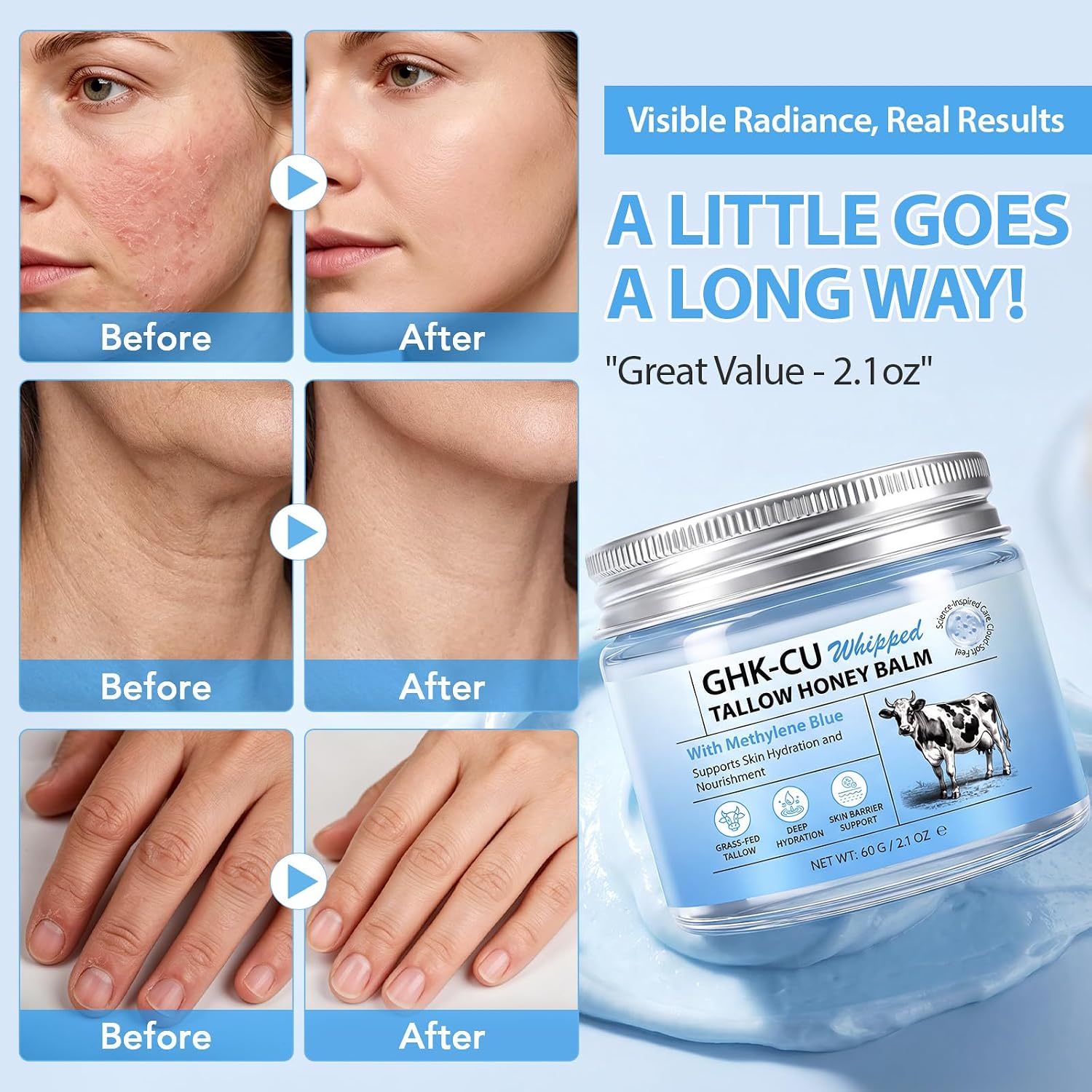 Thumbnail 5 de GHK-Cu Kupferpeptid Tallow Creme mit Honigbalsam – Hautpflege 60 g