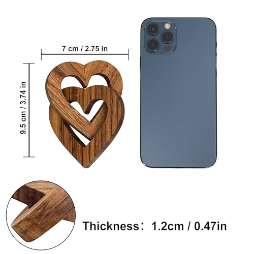 Detalle de Lightzz Olive Wood Linked Hearts 7cm