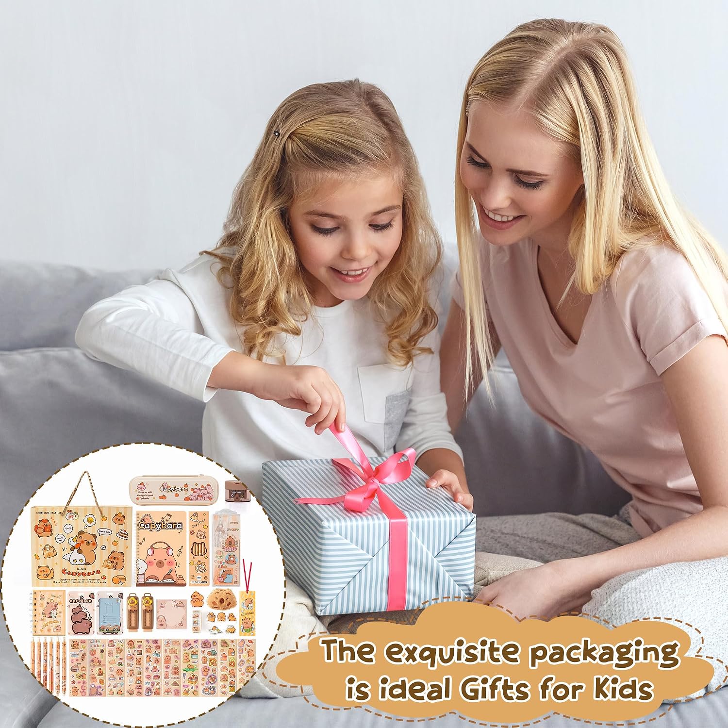 Thumbnail 6 de GwaOery Capybara Stationery Set with Exquisite Bag – Large Capacity Multi-Layer Case (Style 2)