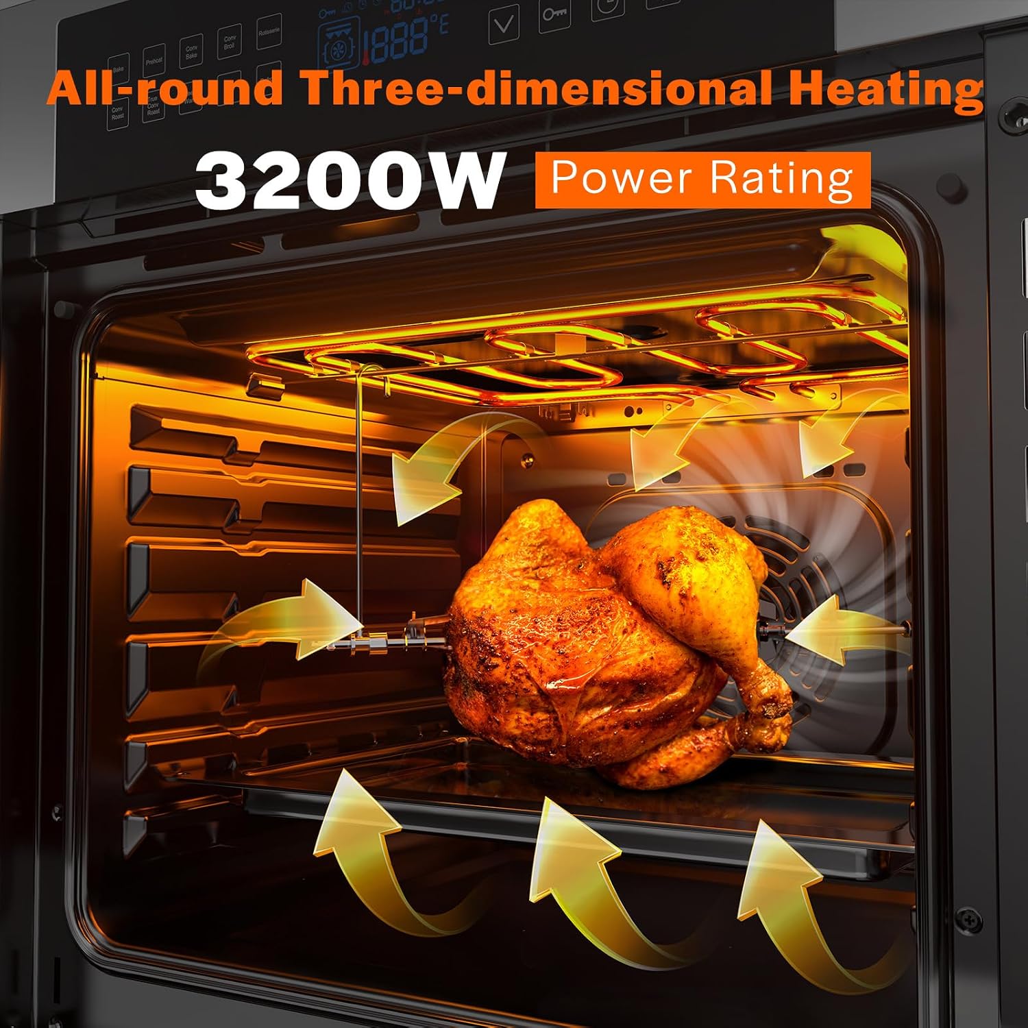 Detalle 2 de Empava 24 Inch Electric Single Wall Oven, 2.3 cu. ft., True Convection & Rotisserie
