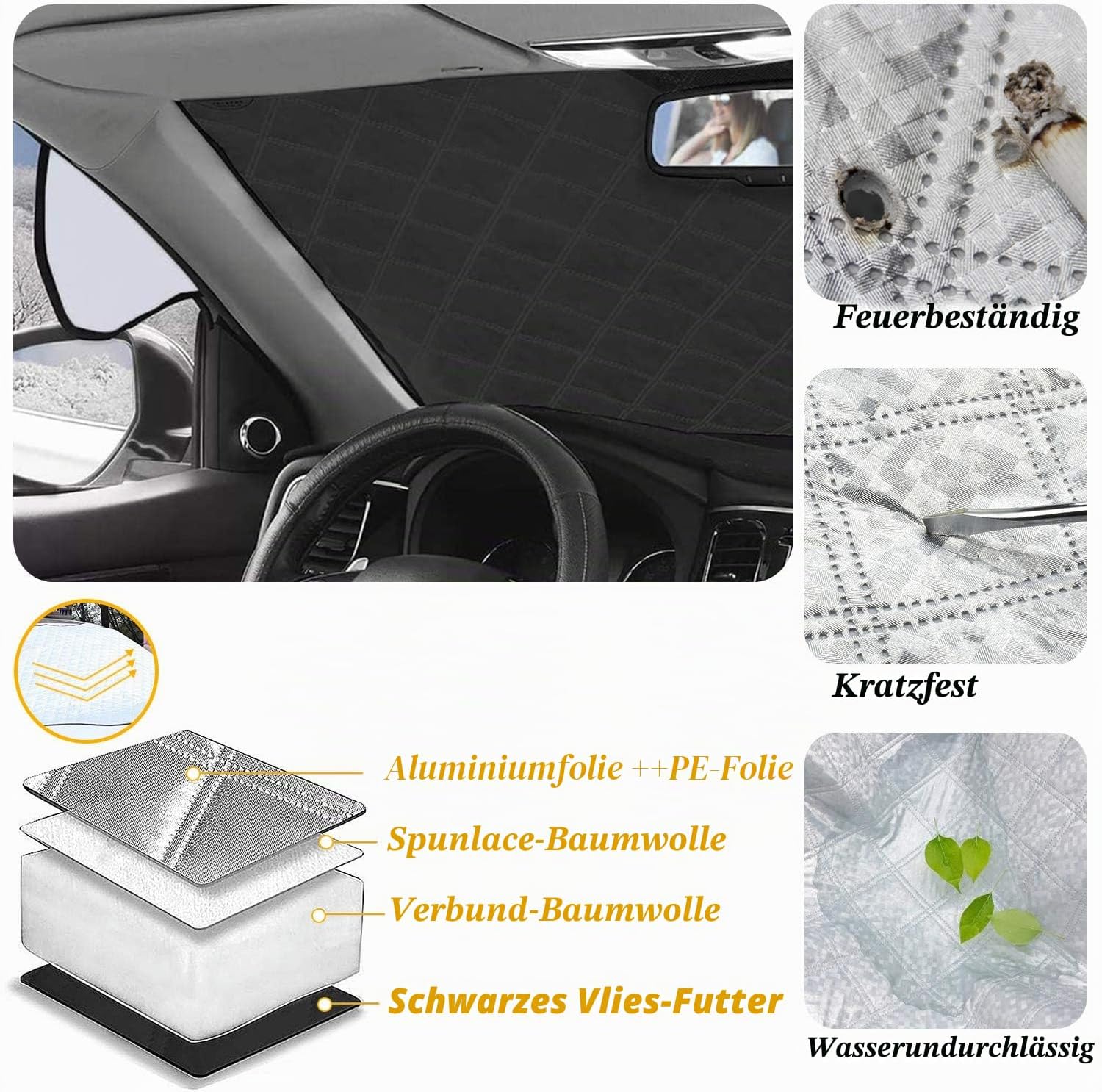 Detalle 2 de WIN.MAX Frontscheibenabdeckung mit 3 Magneten ⛱