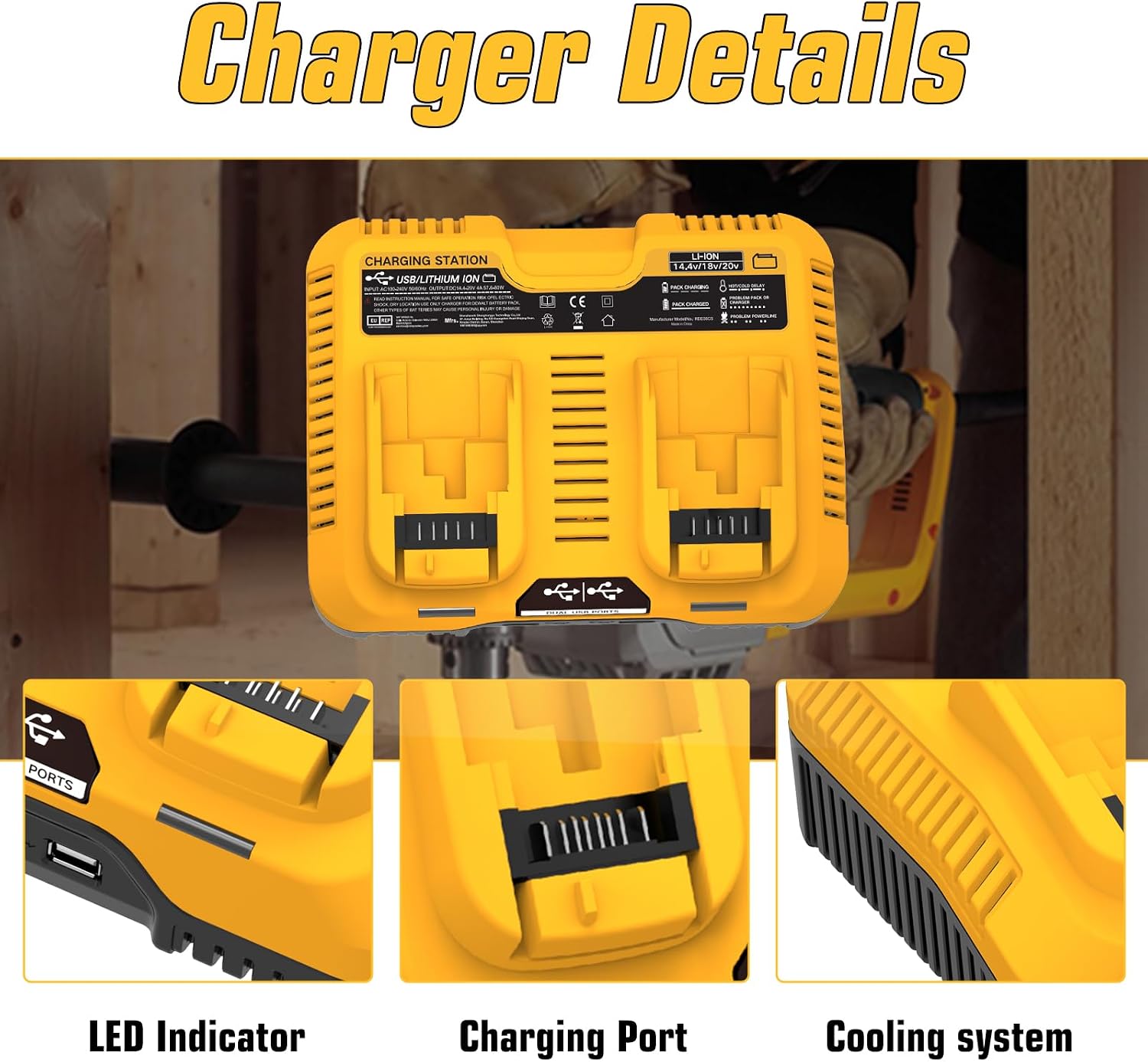 Thumbnail 1 de Kit batterie Dewalt 18V 2x 5000mAh + caricabatterie DCB102 con due porte USB