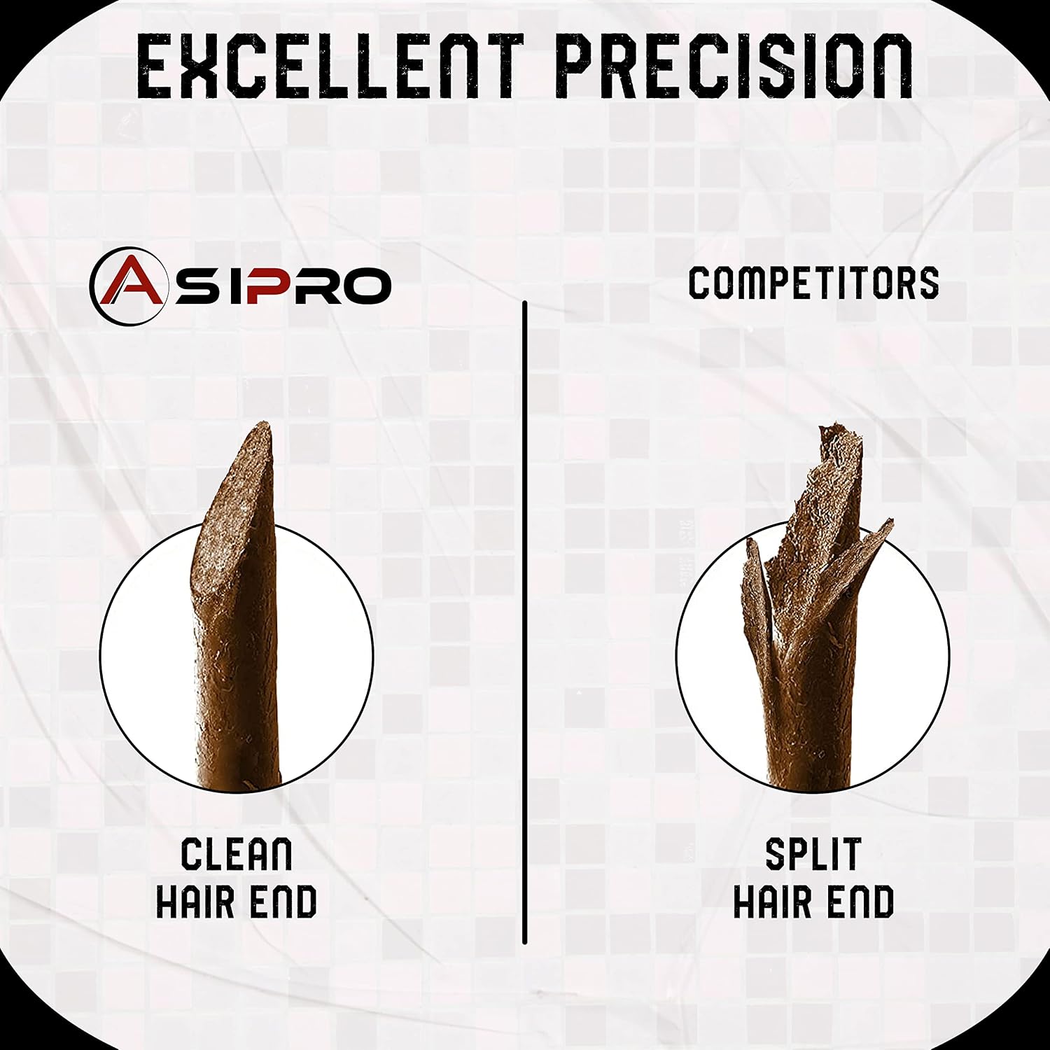 Detalle 2 de ASIPRO AS-SCI-SLVR baard- en snorschaar met kammen en kunstleren etui