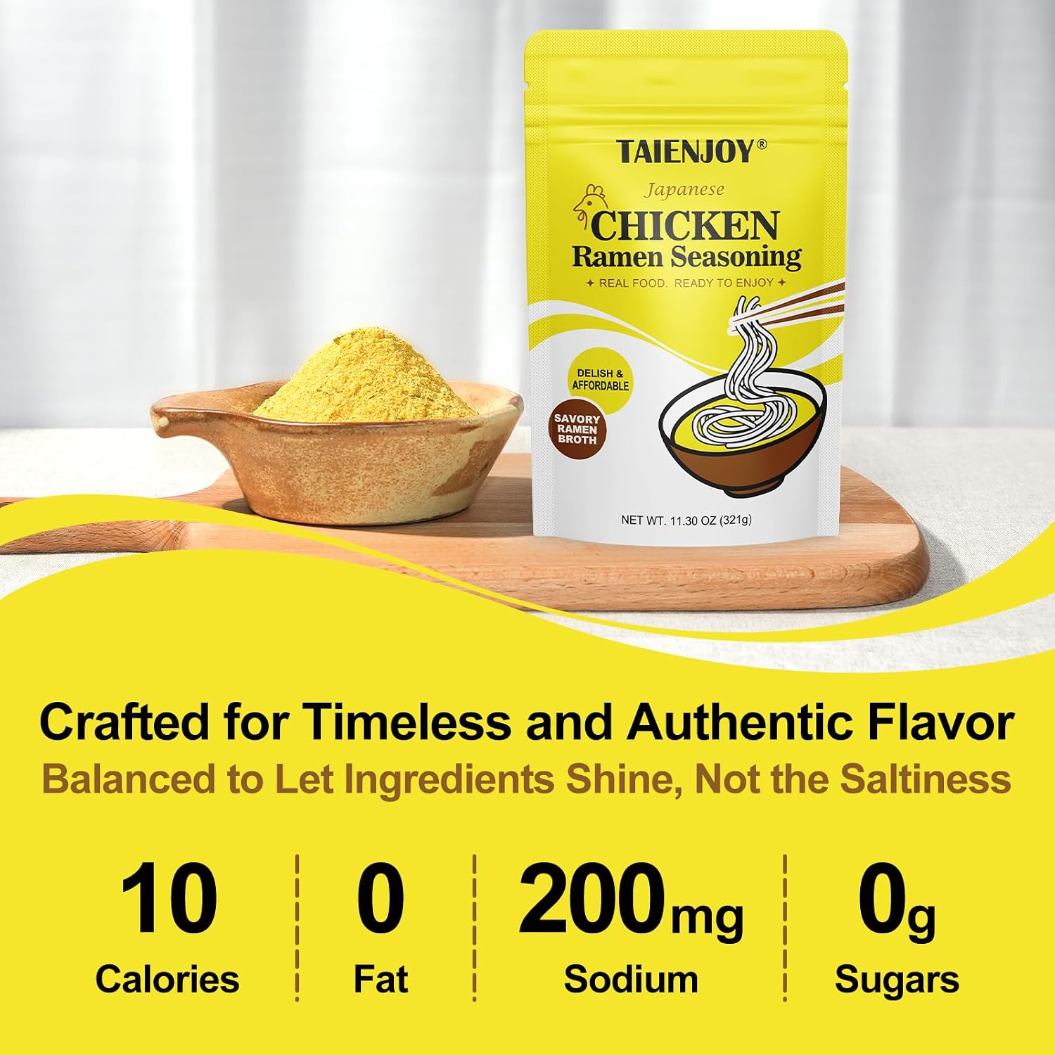 Detalle 2 de Taienjoy Ramen Seasoning Powder, Vegan Japanese Chicken Flavor, Low Sodium