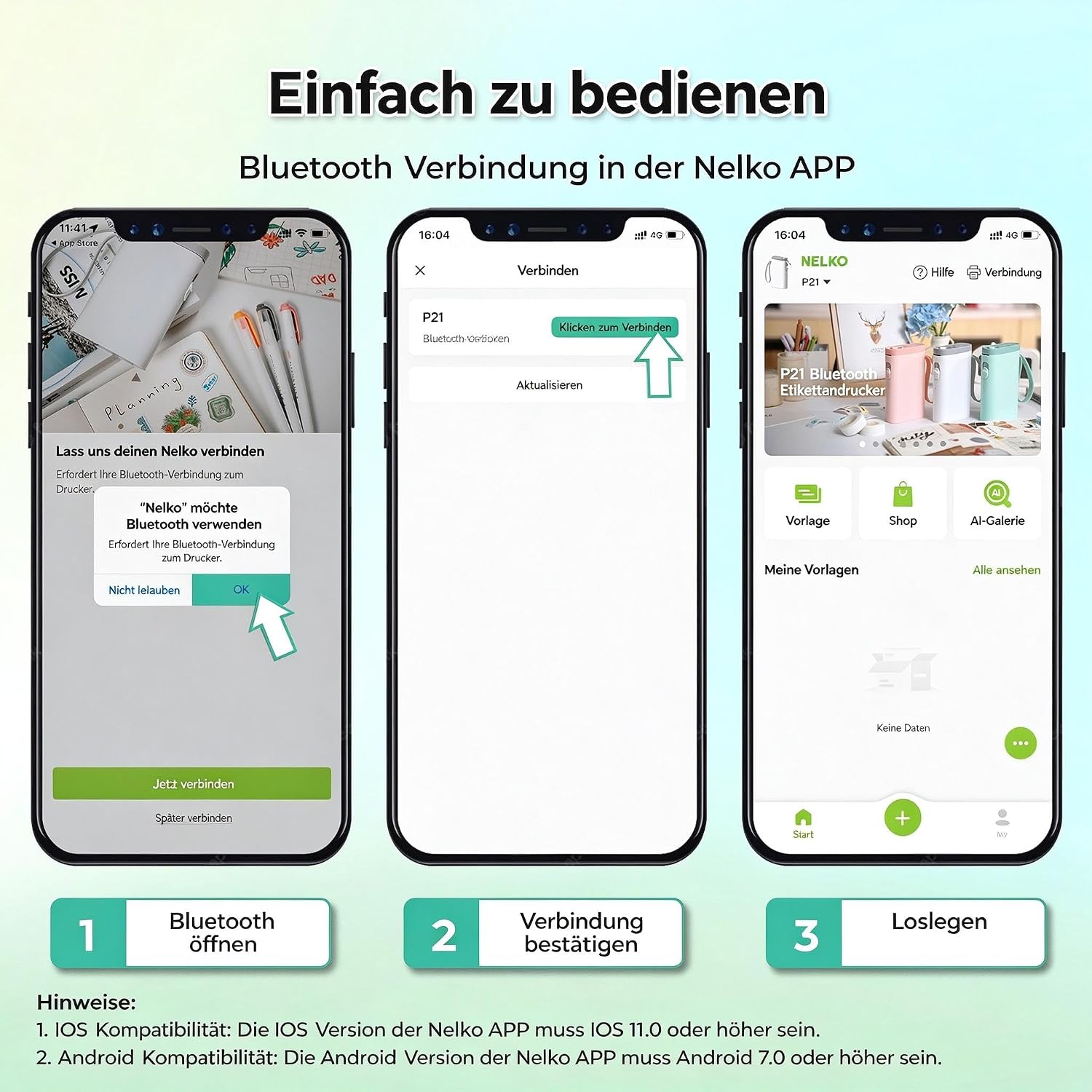 Detalle 2 de Nelko Etikettendrucker P21 mit Bluetooth