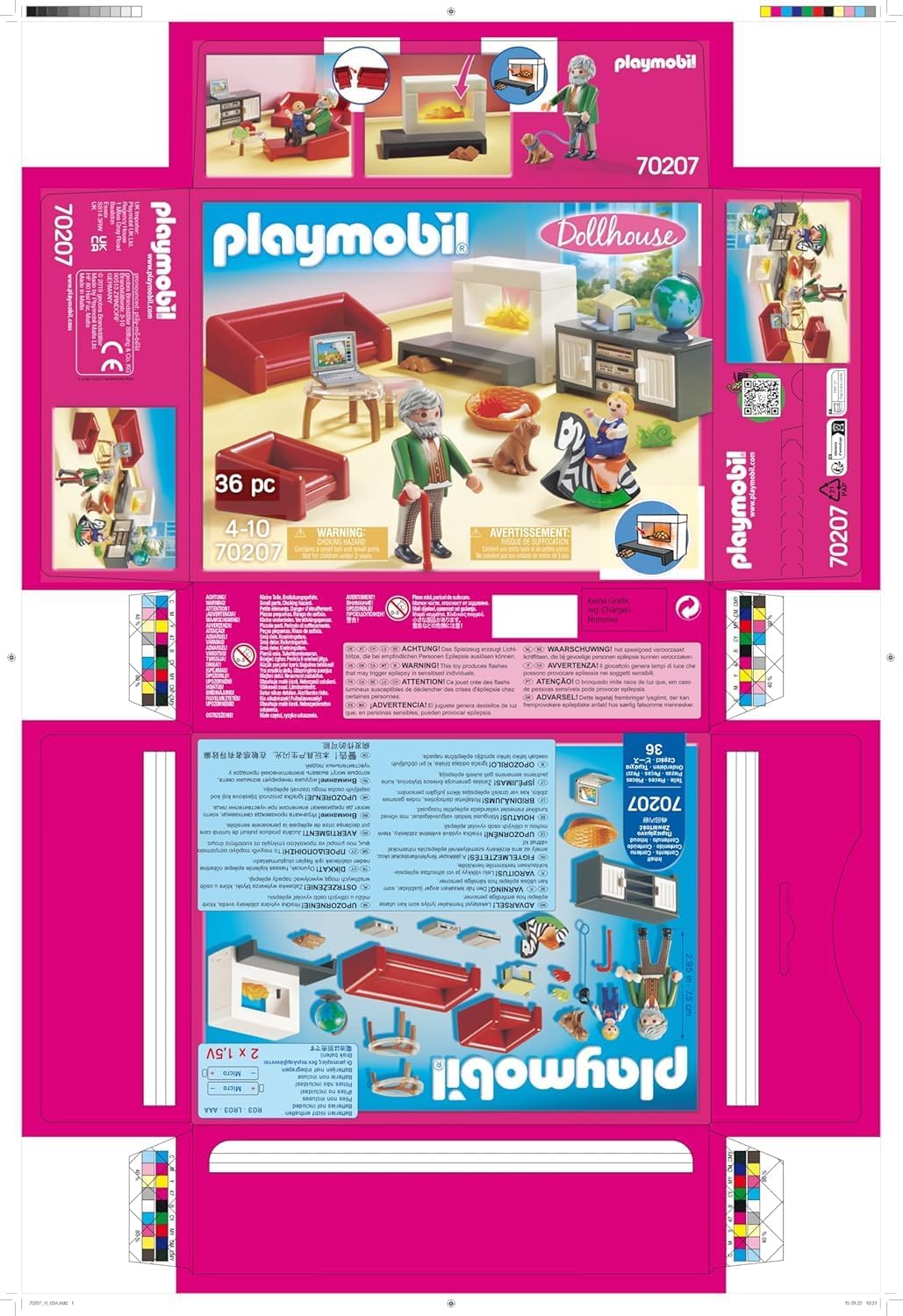 Detalle de PLAYMOBIL 70207 Gemütliches Wohnzimmer 36 Teile