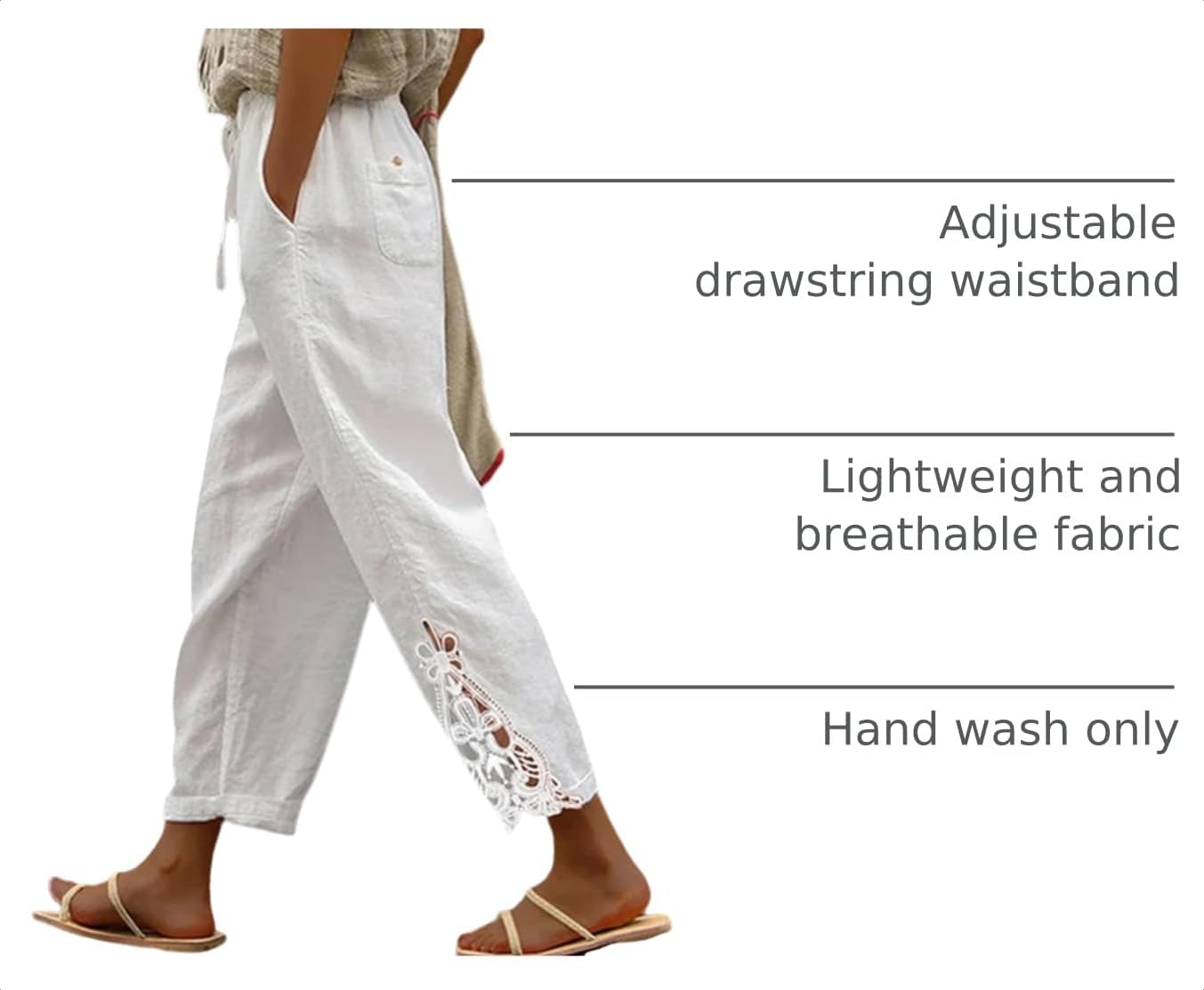 Detalle 2 de Acelitt Women Cotton Drawstring Pants, S-XXL