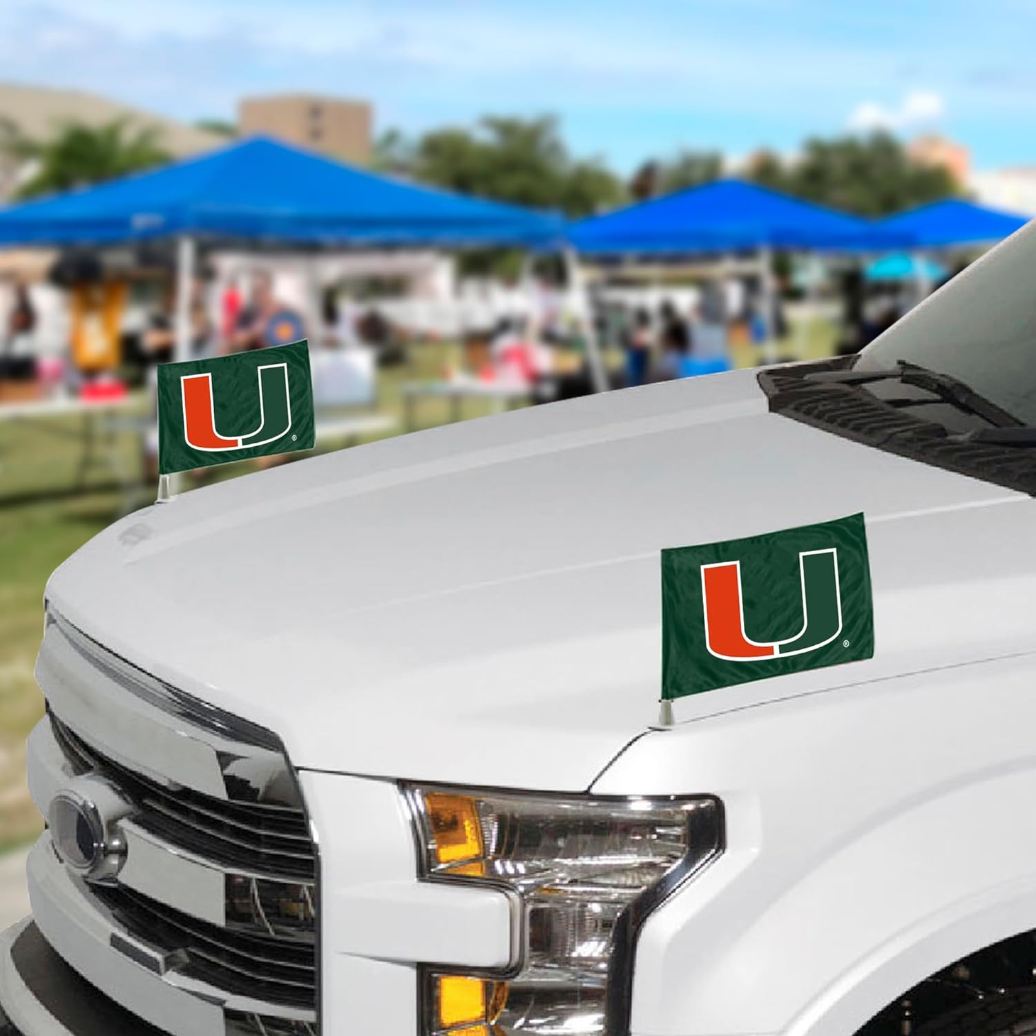 Thumbnail 1 de FANMATS 61913 Miami Hurricanes Ambassador Car Flags (2-Pack) Mini Auto Flags