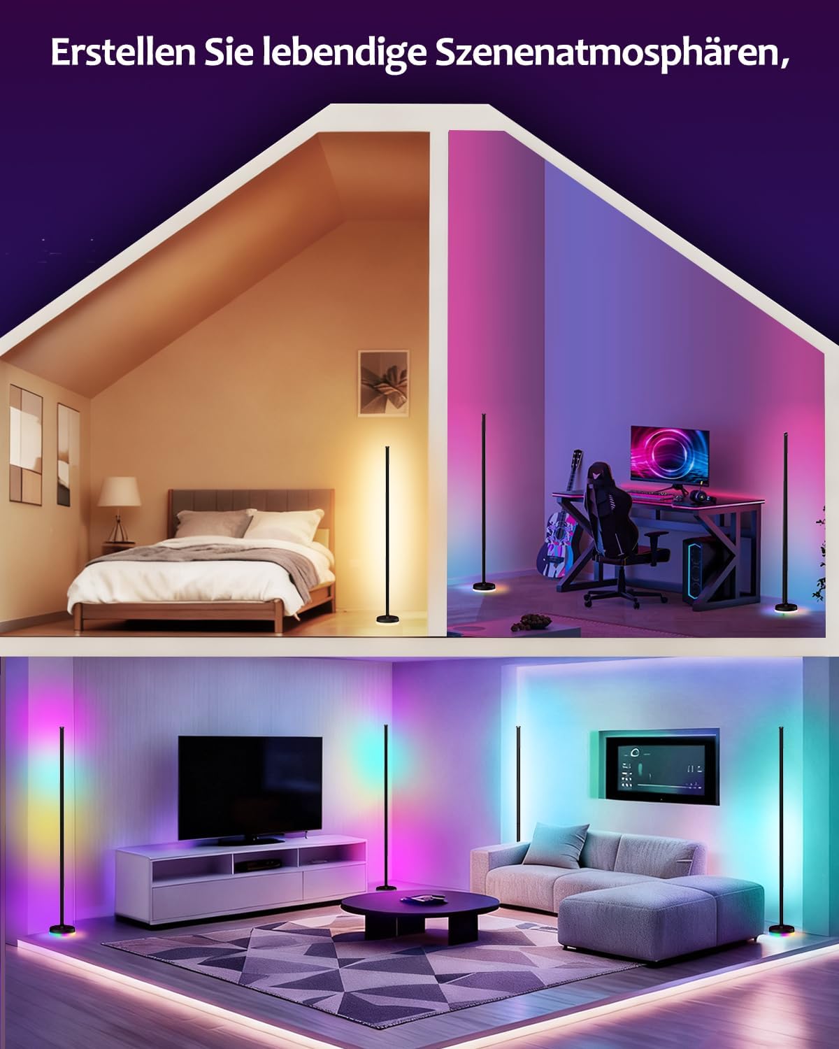 Thumbnail 5 de LED Stehlampe 140 cm dimmbar