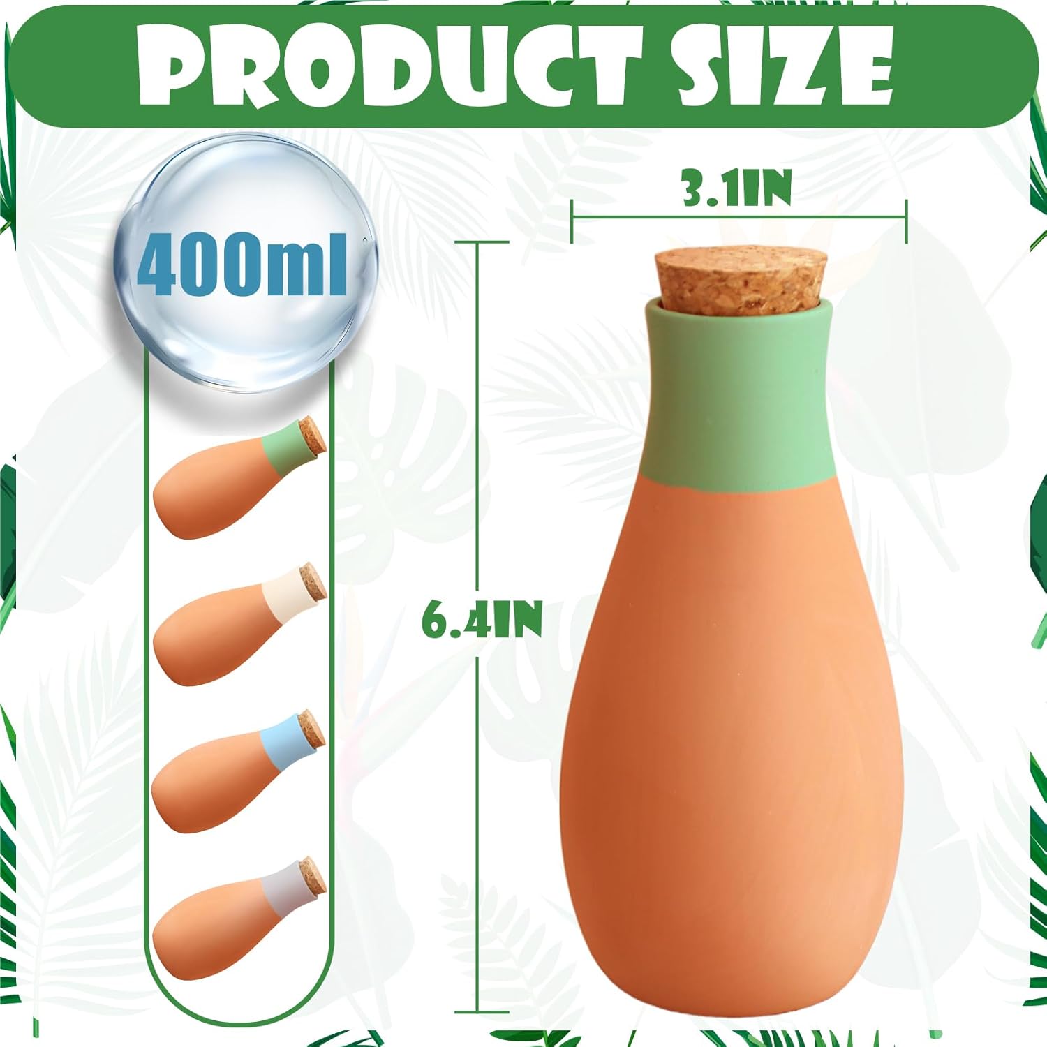 Thumbnail 1 de 4PCS Terracotta Self Watering Spikes – olla plant watering globes for slow-release irrigation