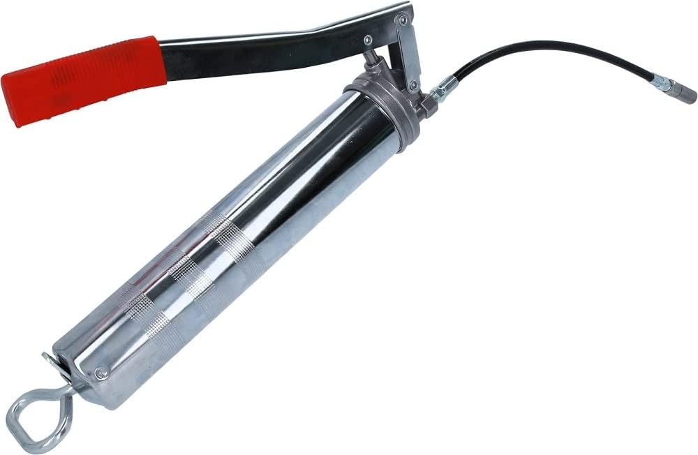 Detalle de KS Tools 980.1010 Hebel-Fettpresse mit flexiblem Schlauch, verchromt, 400 g