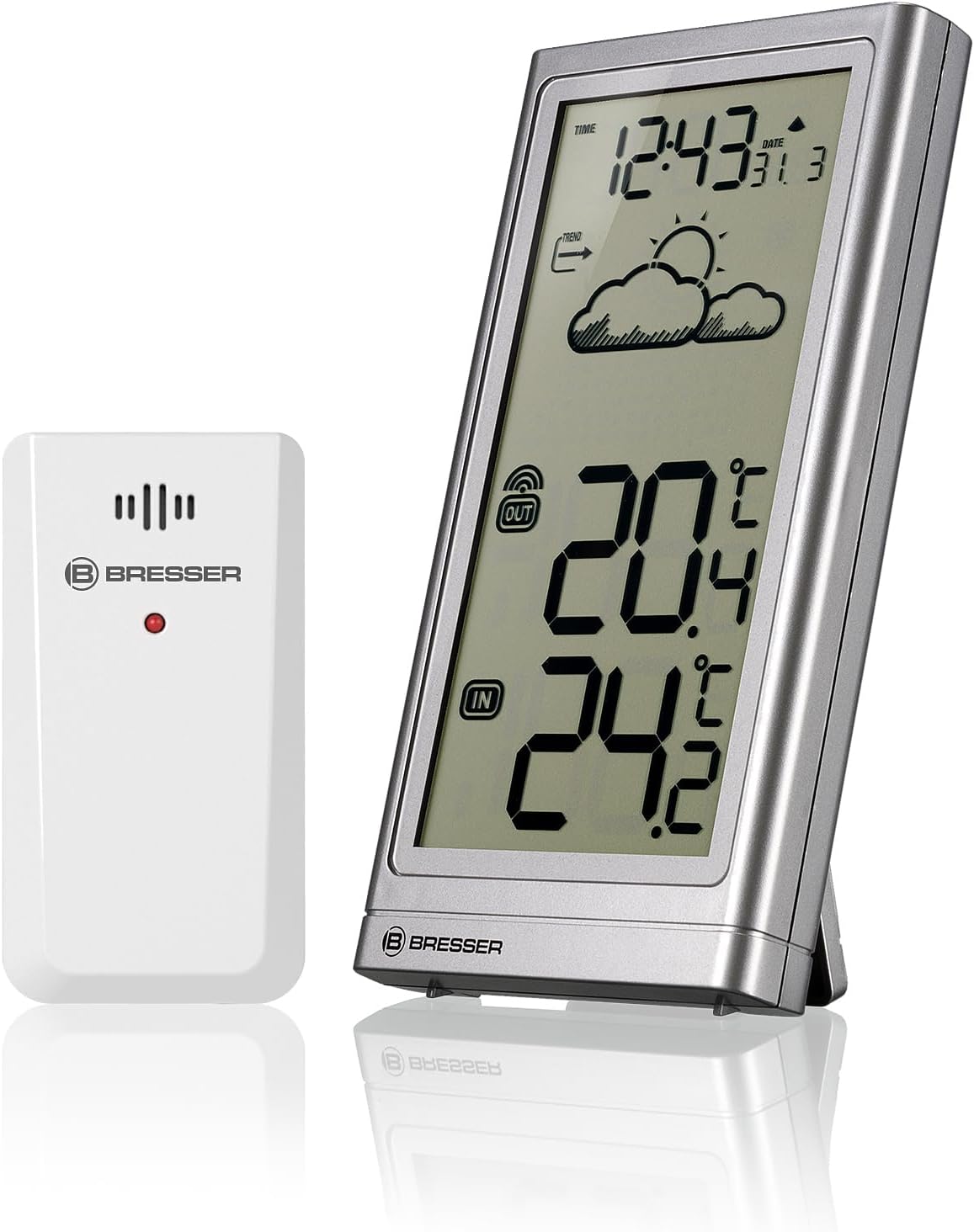 Detalle de BRESSER Meteo Temp draadloos weerstation met buitensensor, temperatuur en weersverwachting