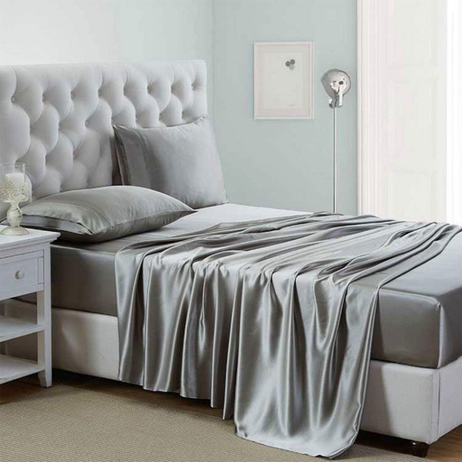 Detalle de Lanest Housing Satin Sheets, 400 TC Full