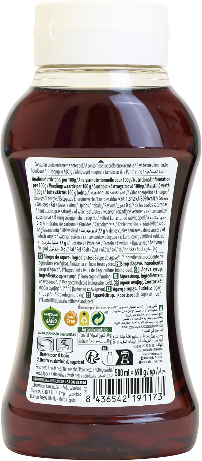 Detalle 2 de NaturGreen - Sirope de Agave Ecológico Bio 🍯 500ml/690g