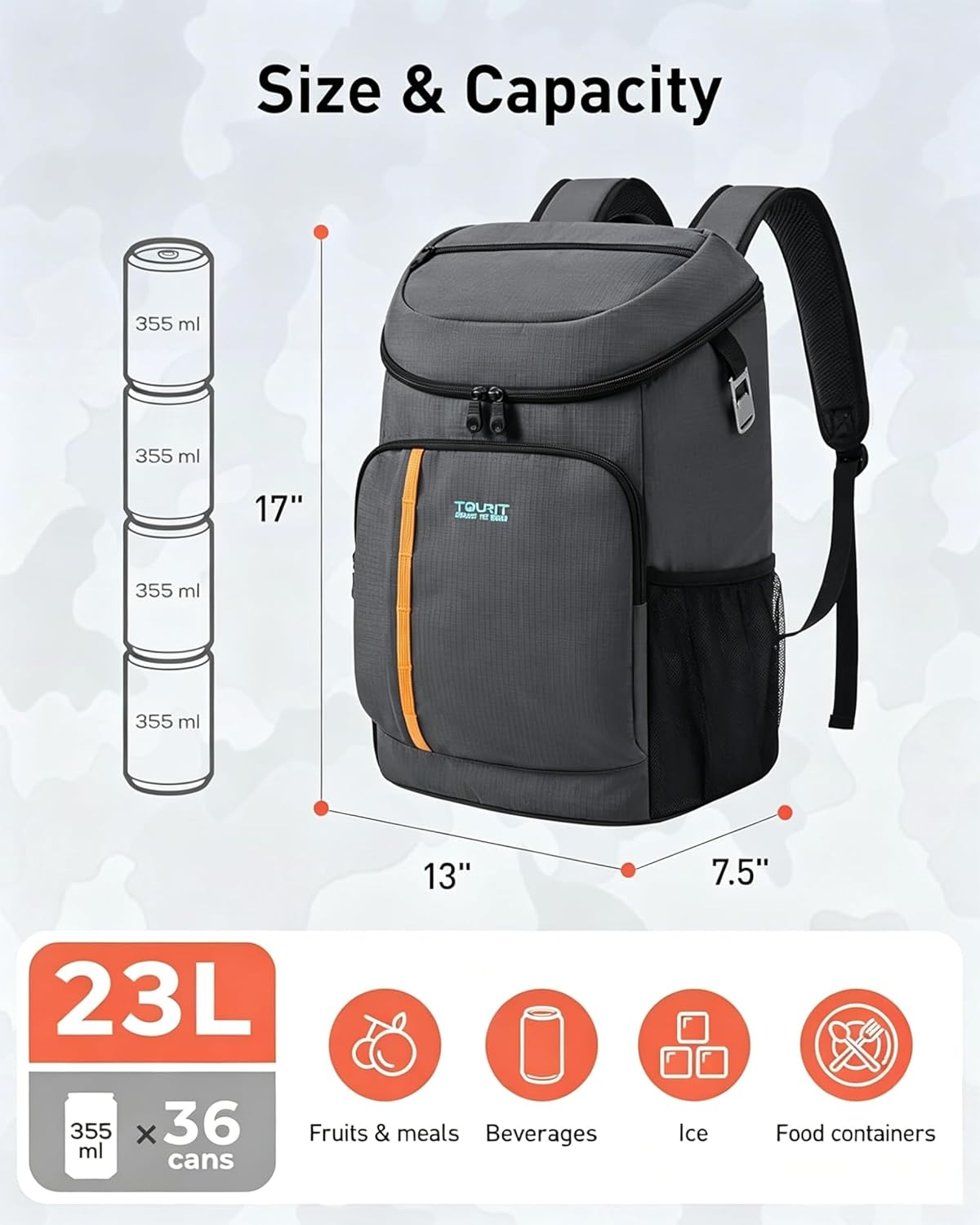 Thumbnail 1 de Tourit 30-Can Cooler Backpack: Lightweight, Leak-Proof & Large-Capacity for Day Trips