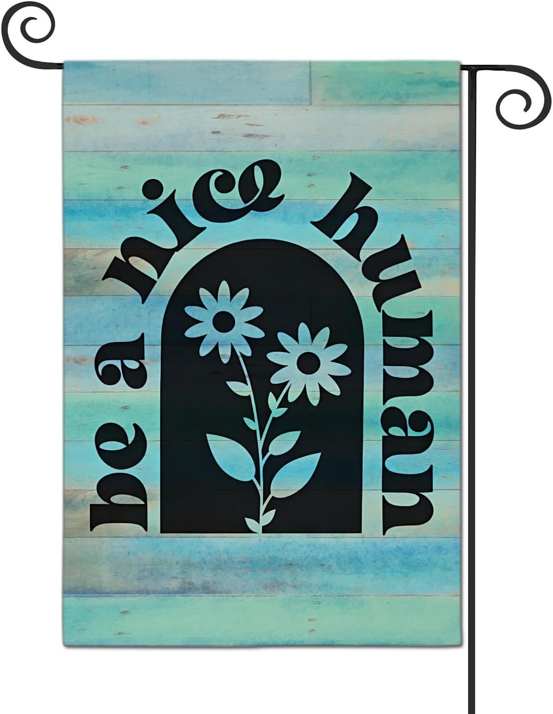 Detalle de LHMUYUCQ Be A Nice Human Double-Sided Polyester Garden Flag, 12 x 18 Inch