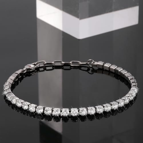 Detalle de SECTOR Bracciale Polseira Tennis in Acciaio Aço Prate con Cristallo Prate – 22 cm