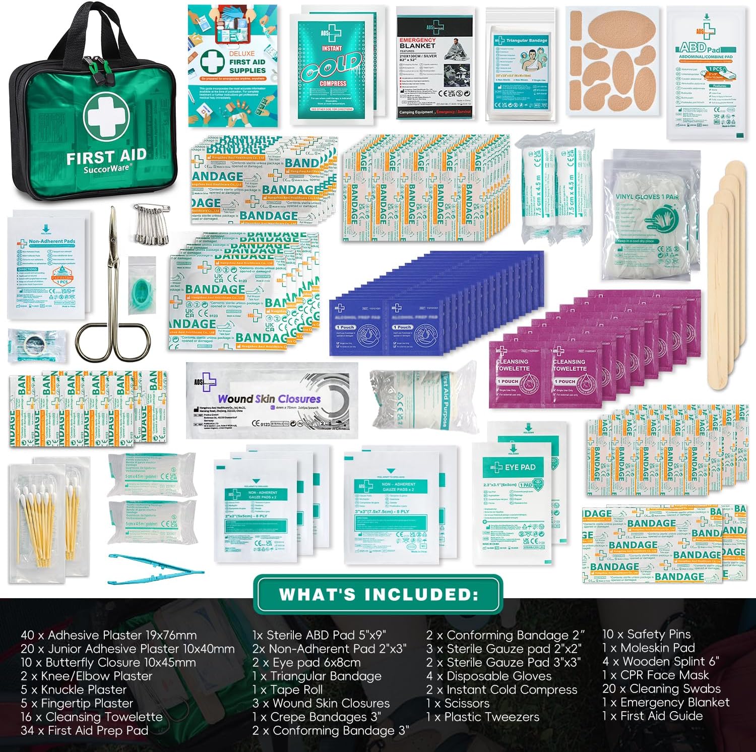 Thumbnail 1 de First Aid Kit 200 Pieces with Hospital Grade Supplies 🩹