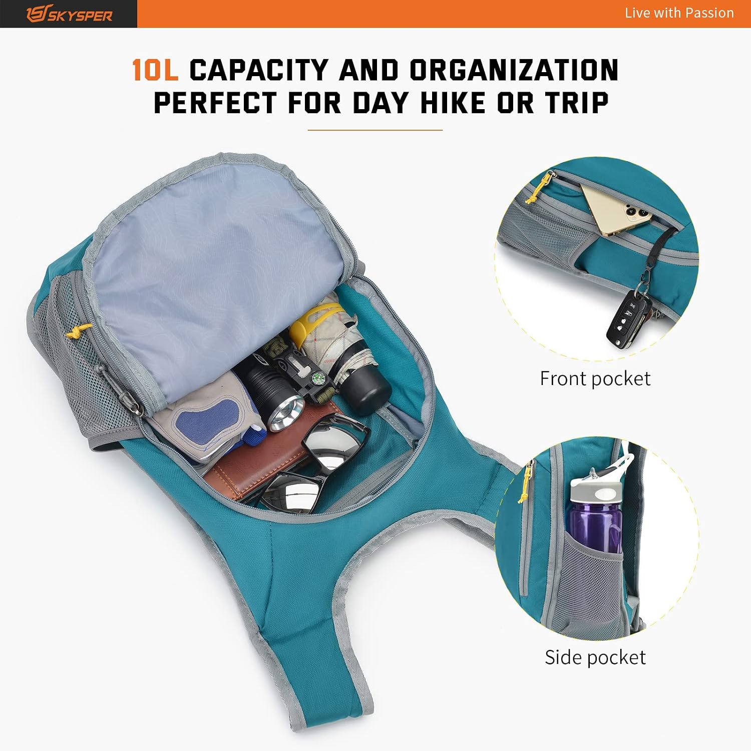 Detalle de SKYSPER Small Daypack 10L lightweight foldable