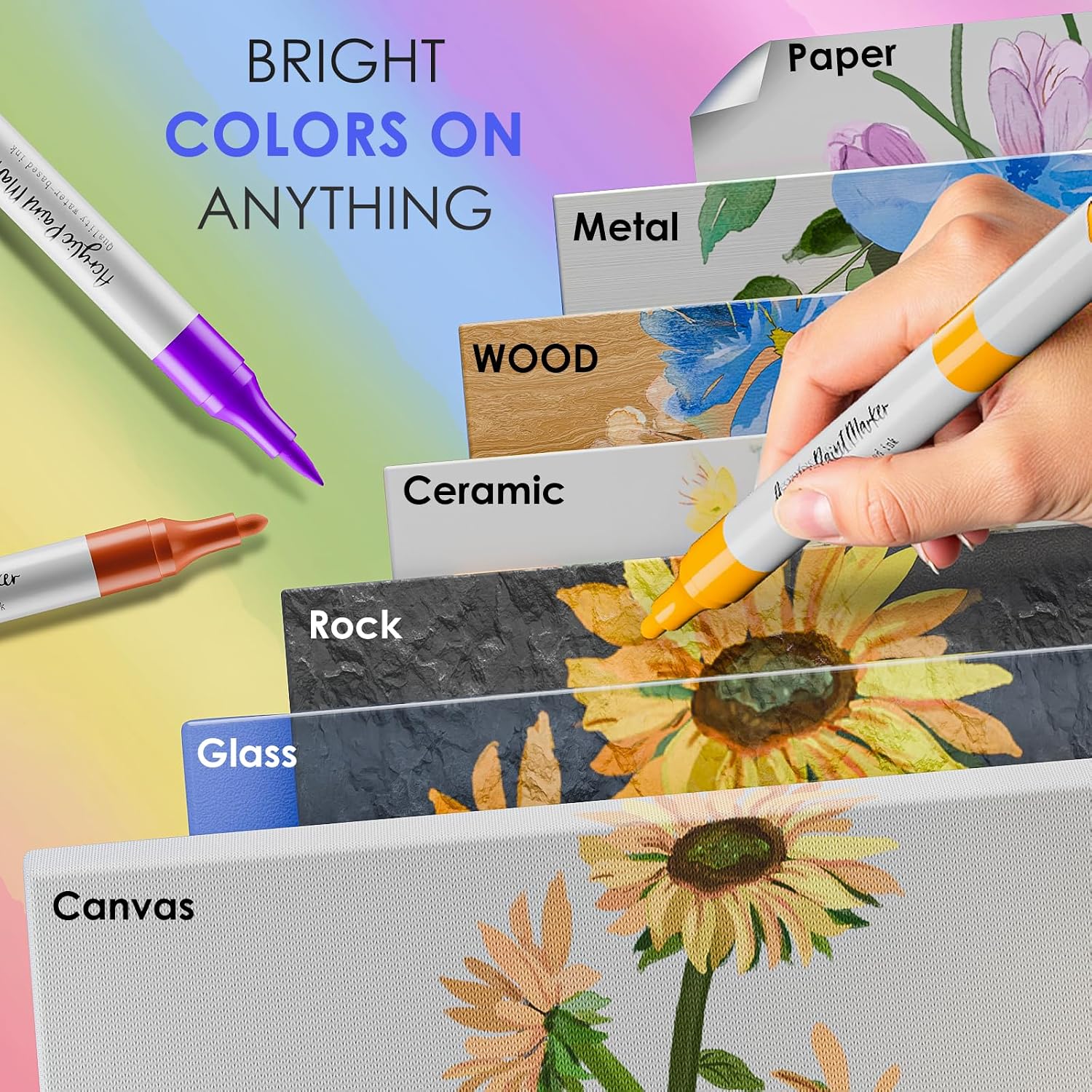 Detalle de Kitire Acrylic Paint Pens, 80 dual tips