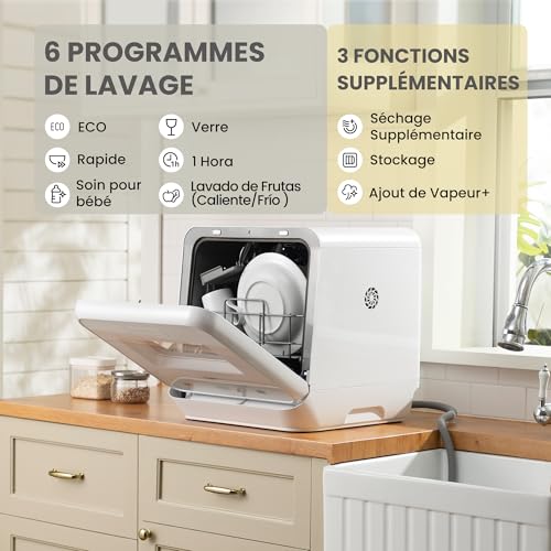 Thumbnail 7 de COMFEE' Mini Lave-vaisselle de Comptoir 6 Programmes – Blanc (CDWMTO201D(W))