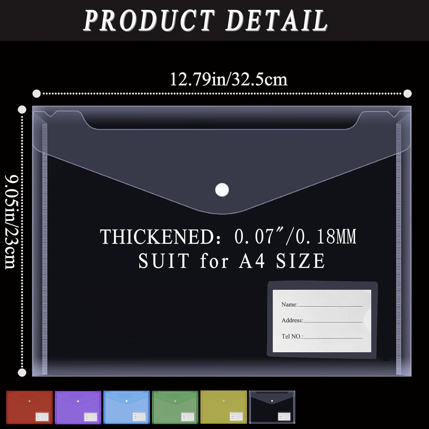 Thumbnail 1 de MerryNine Plastic Envelopes Wallets A4 30pack