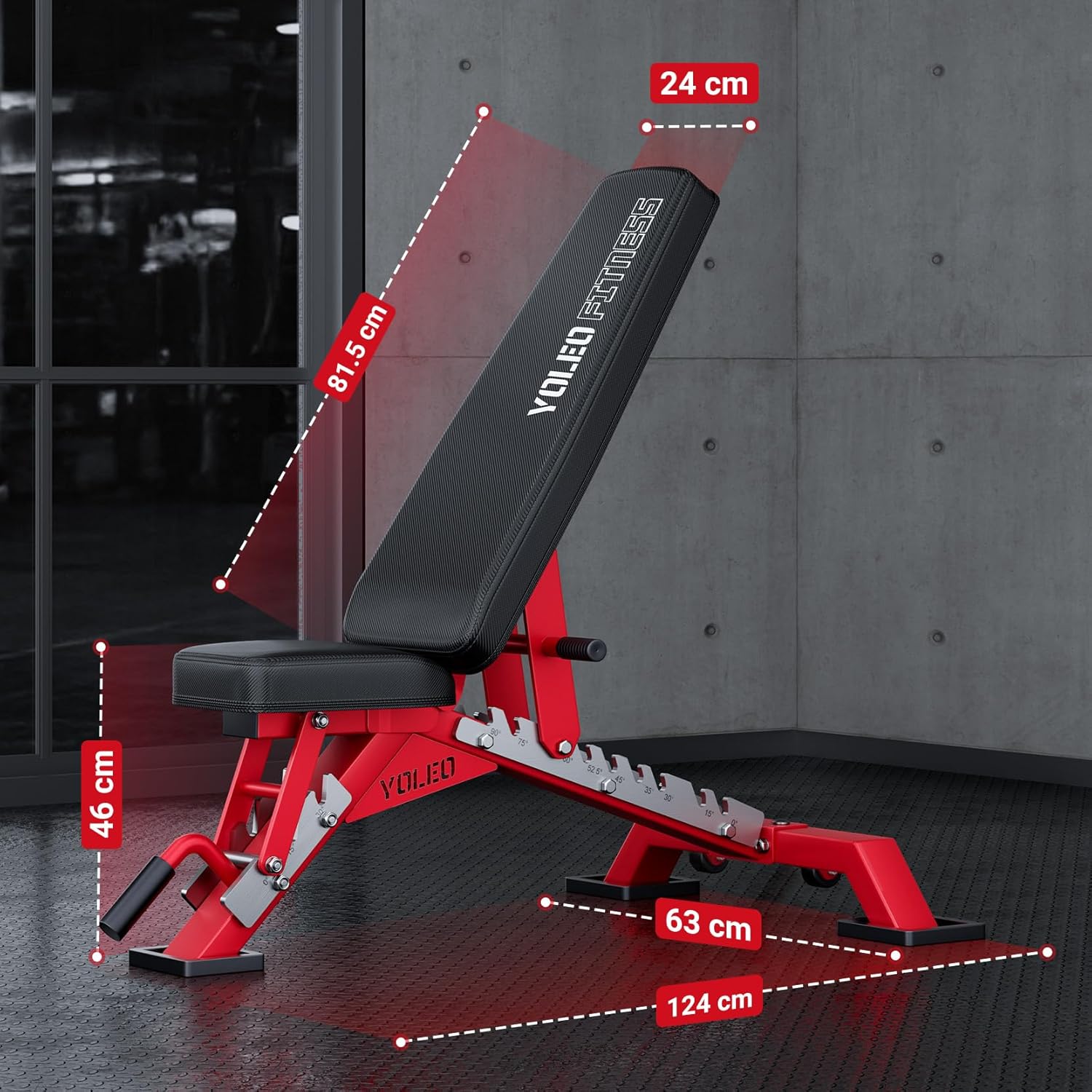 Thumbnail 5 de YOLEO Panca pieghevole da 1000 kg multifunzione con supporto schiena e testa – panca inclinata per allenamento fitness