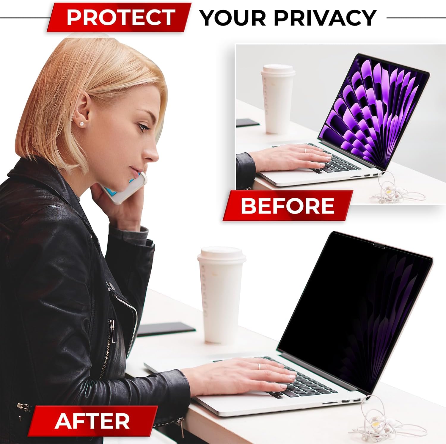 Detalle de SightPro SP-PSM15MA23 Magnetic Privacy Screen for 15.3-Inch MacBook Air
