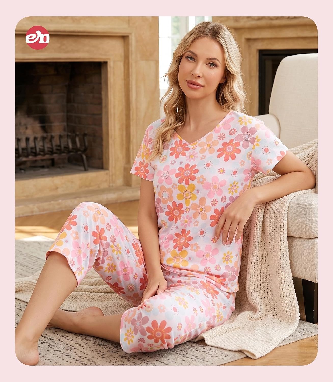 Detalle 1 de ENJOYNIGHT Women's Pajama Set, Cotton Blend