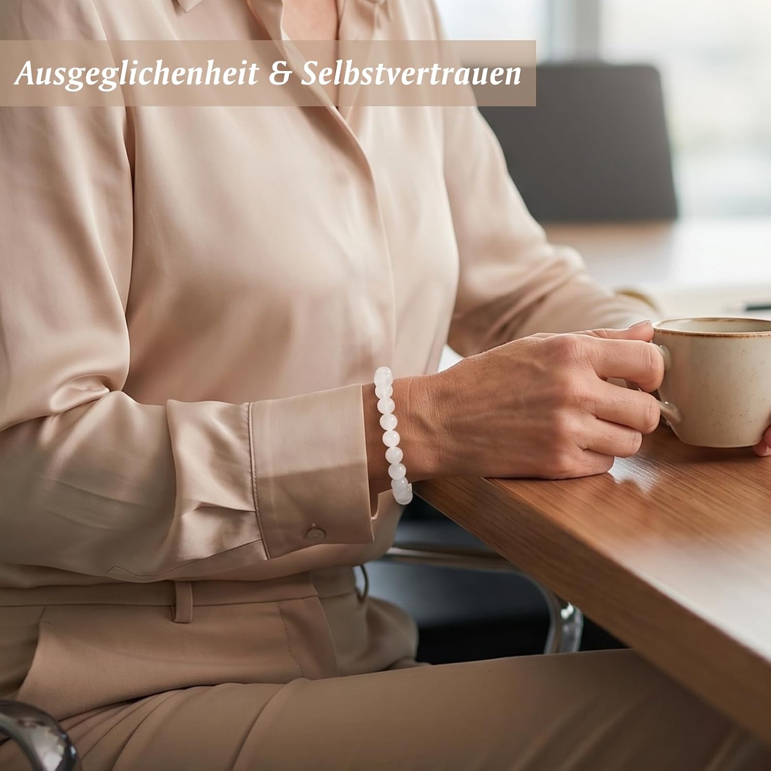 Detalle de RUBY 6mm Heilstein Armband für Damen – Mondsteinhandwerk, mit Geschenkbox und Ersatzperlen