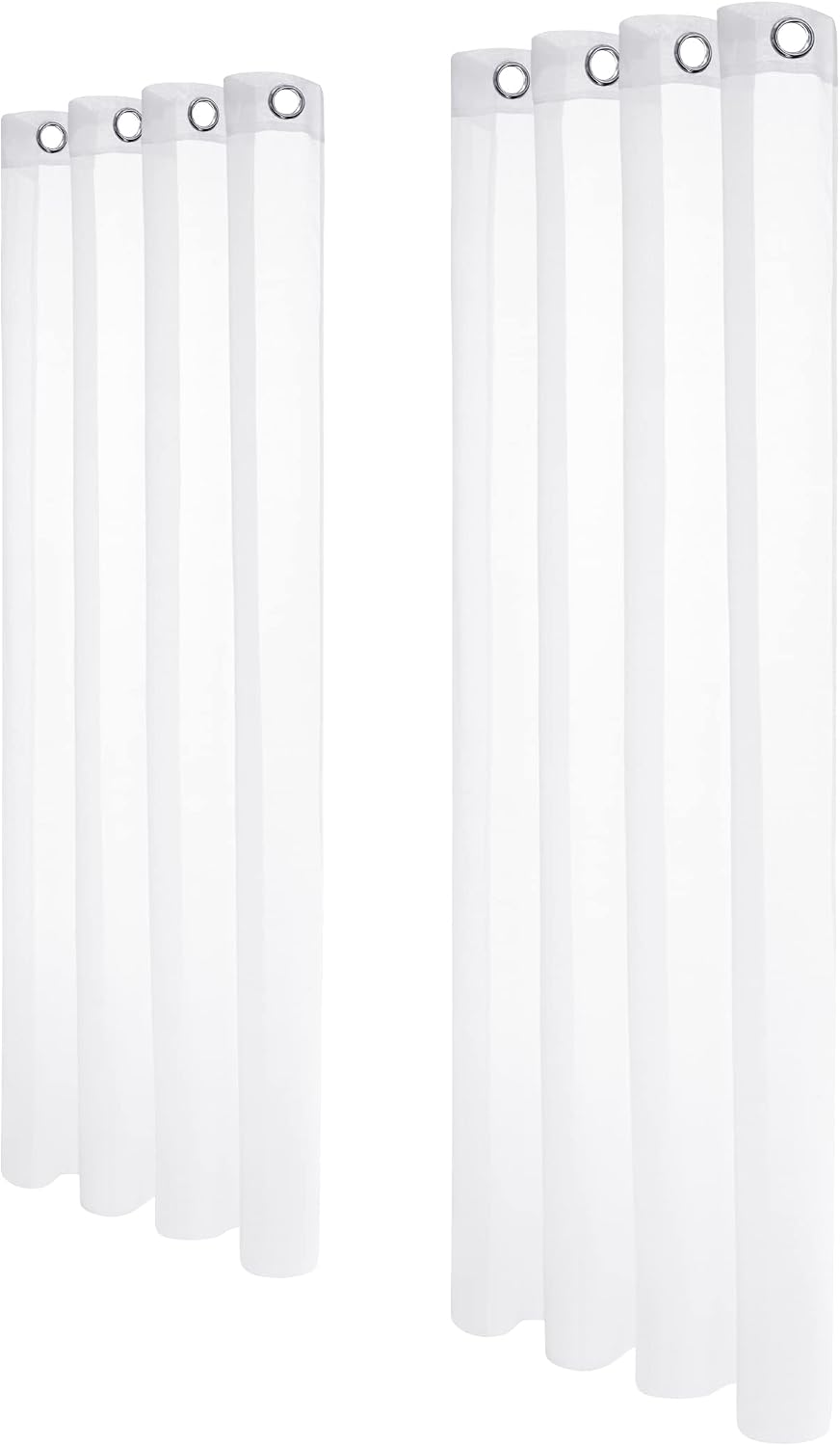 Thumbnail 2 de Deconovo Tende Trasparenti con Anelli – Set di 2 Pannelli in Voile Morbido 140x180 cm, Bianco