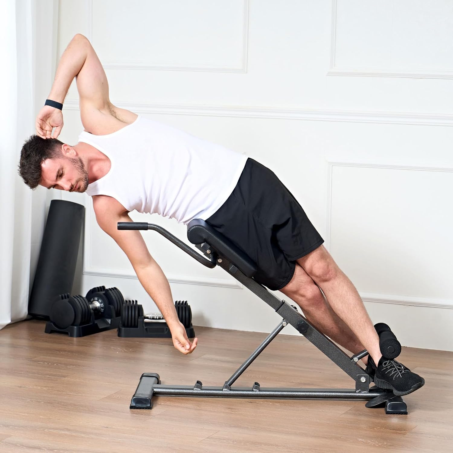 Detalle de SogesPower Roman Chair Back Extension Bench, Adjustable and Foldable