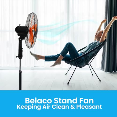 Thumbnail 7 de Belaco 16" Pedestal Fan BSF-40R1 — Oscillating, Height-Adjustable, Orange