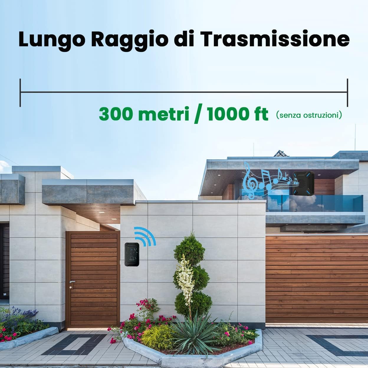 Thumbnail 5 de YYQ Campanello Senza Fili da Esterno IP68 con Grande Altoparlante – 2 Trasmettitori e 2 Ricevitori